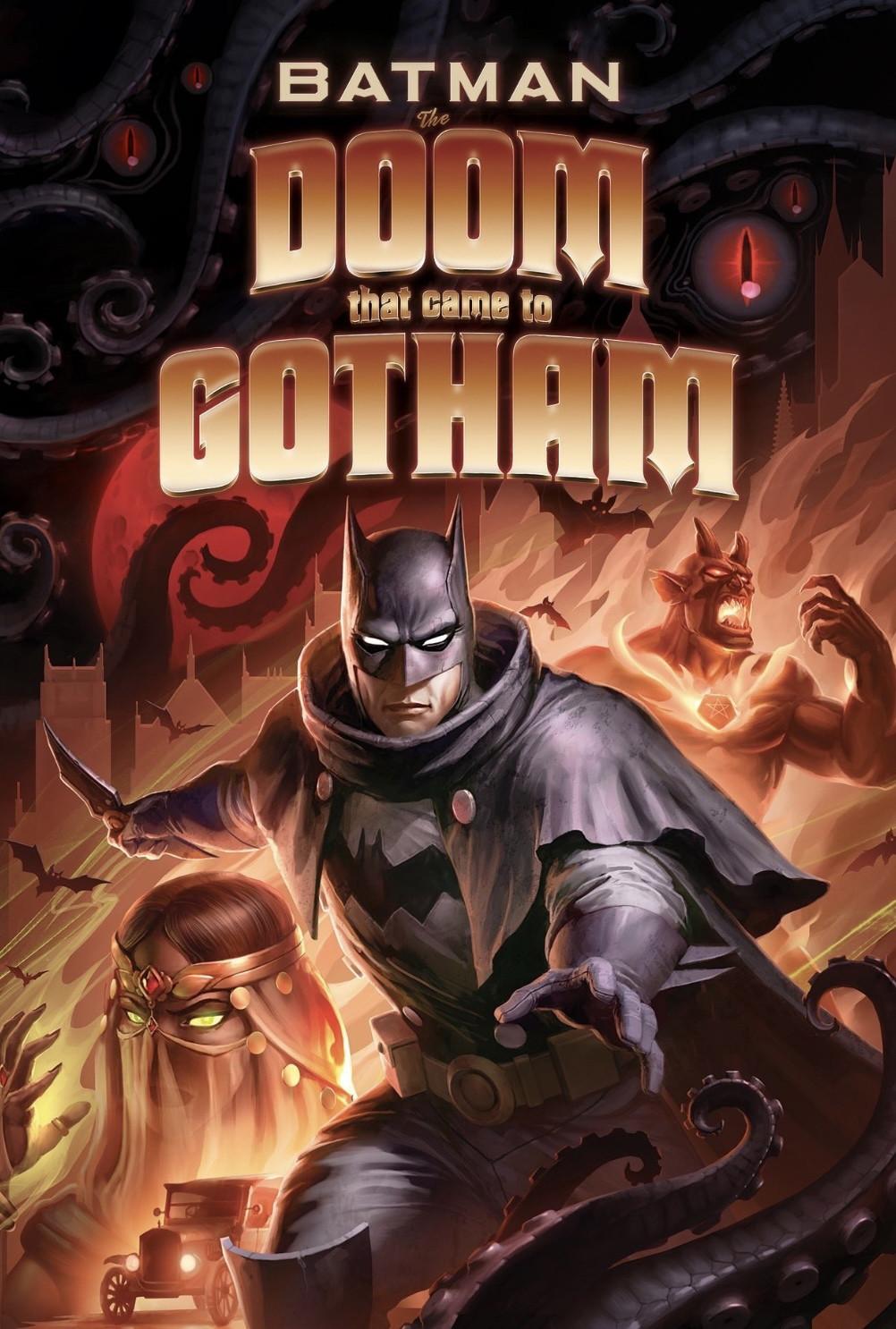 Poster chính thức của phim Phim Hoạt Hình, Phim Giả Tượng "Người Dơi: Ngày Tàn Của Gotham" (Batman: The Doom That Came to Gotham - 2023), với sự tham gia của diễn viên David Giuntoli và Patrick Fabian.