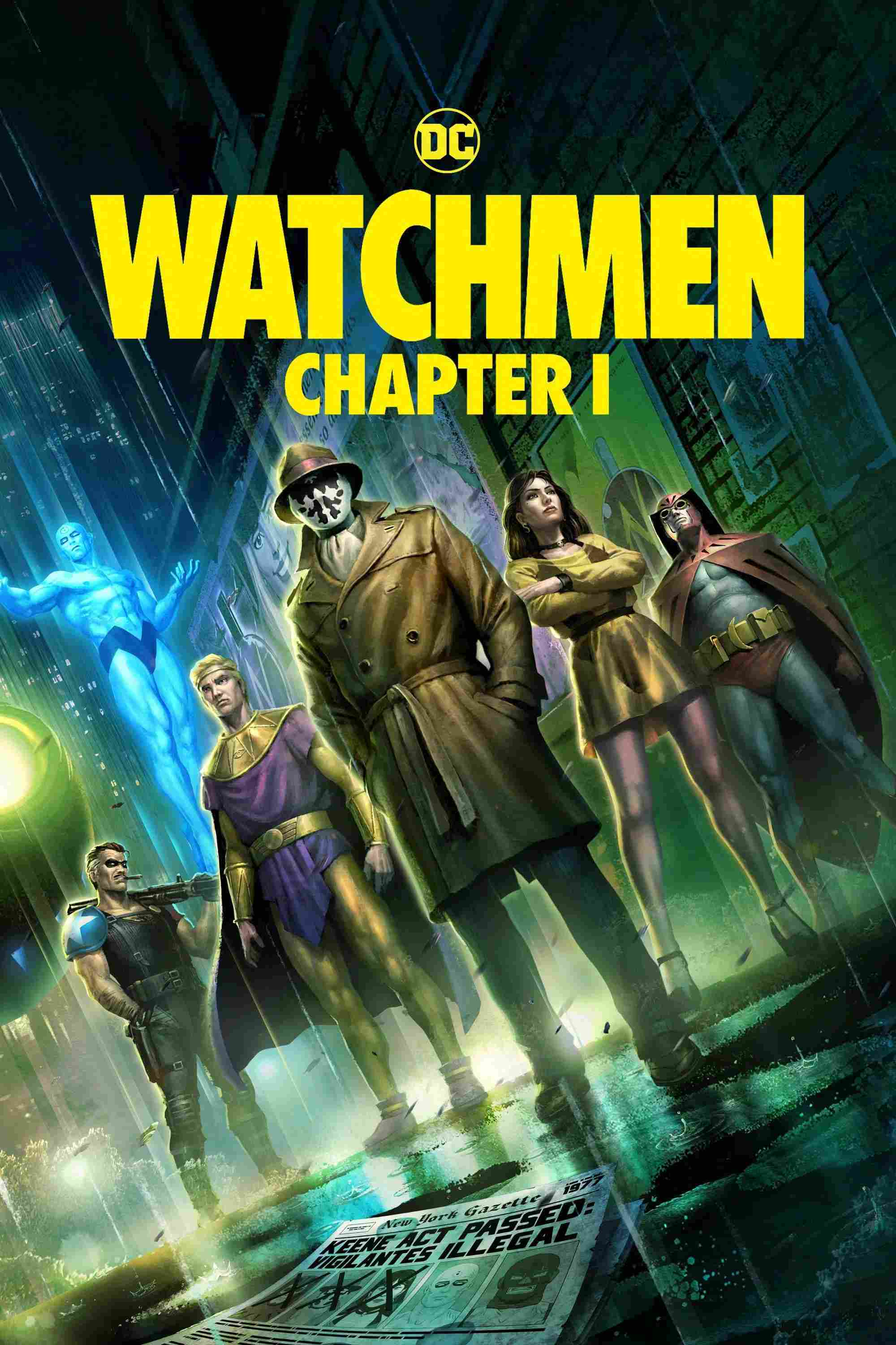 Poster chính thức của phim Phim Hoạt Hình, Phim Tâm Lý "Người Gác Đêm: Chương I" (Watchmen: Chapter I - 2024), với sự tham gia của diễn viên Troy Baker và Adrienne Barbeau.