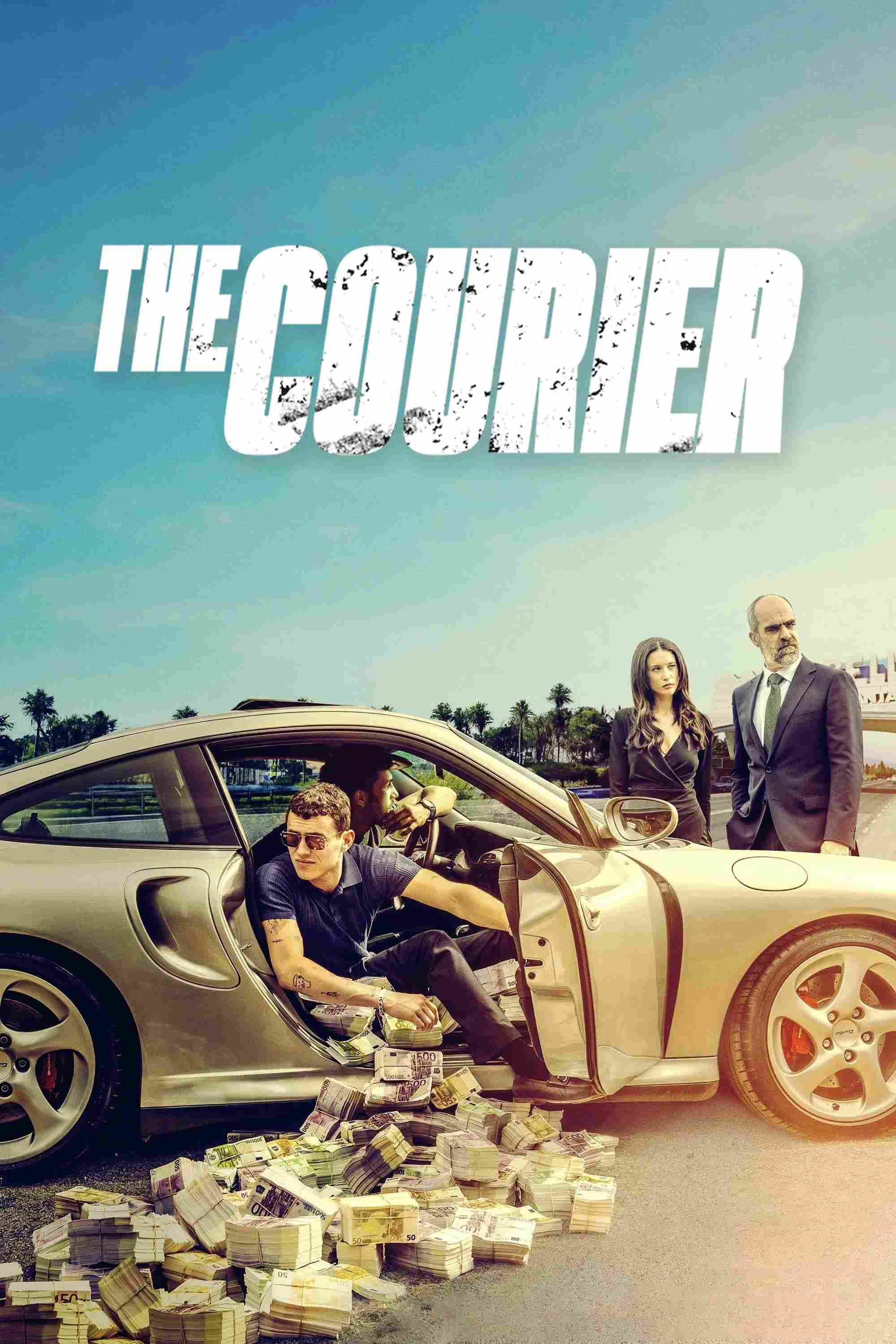 Poster chính thức của phim Phim Giật Gân, Phim Hình Sự "Người Giao Dịch" (The Courier - 2024), với sự tham gia của diễn viên Arón Piper và María Pedraza.