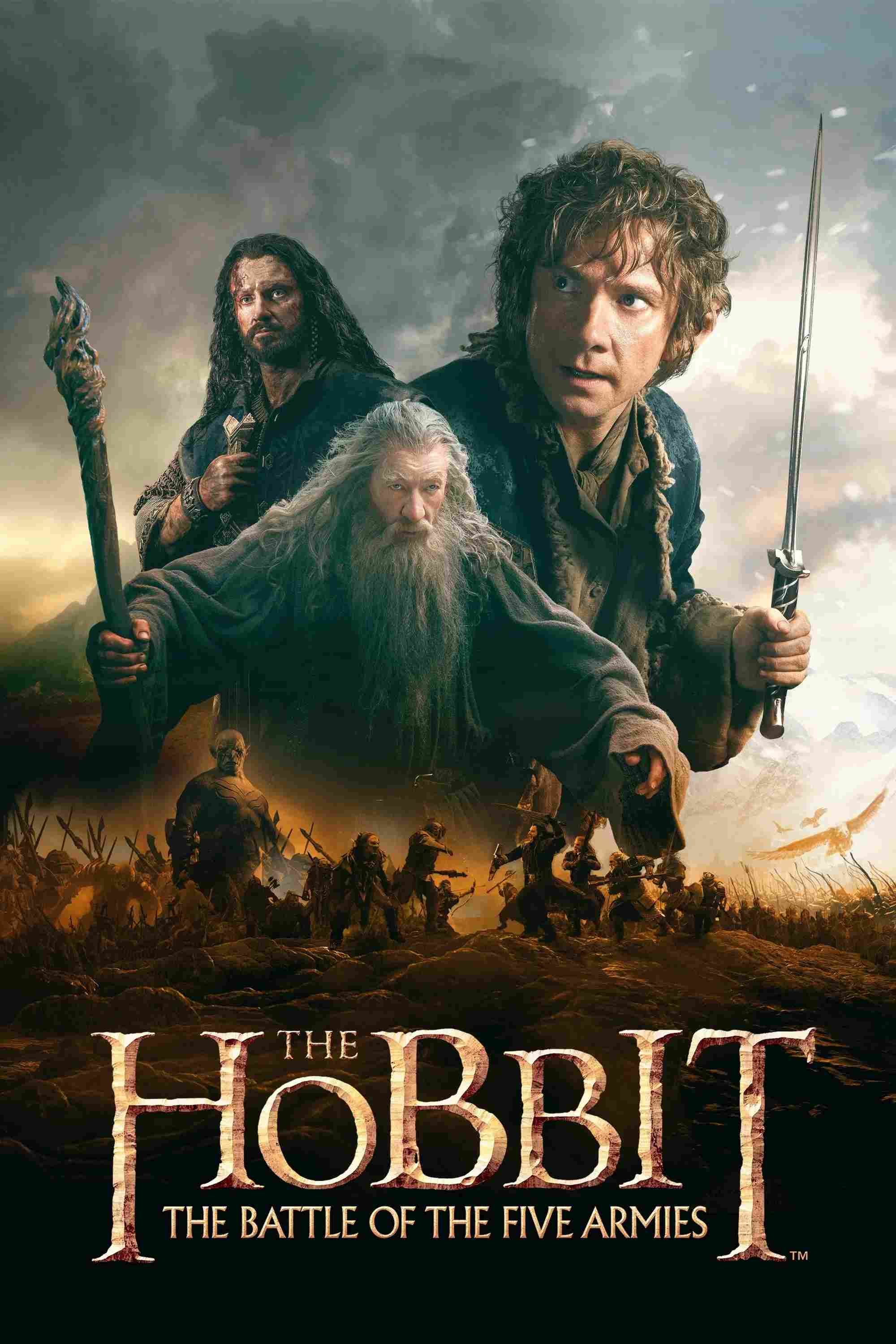 Poster chính thức của phim Phim Hành Động, Phim Phiêu Lưu "Người Hobbit: Đại Chiến 5 Cánh Quân (+20 Phút)" (The Hobbit: The Battle of the Five Armies - 2014), với sự tham gia của diễn viên Ian McKellen và Martin Freeman.