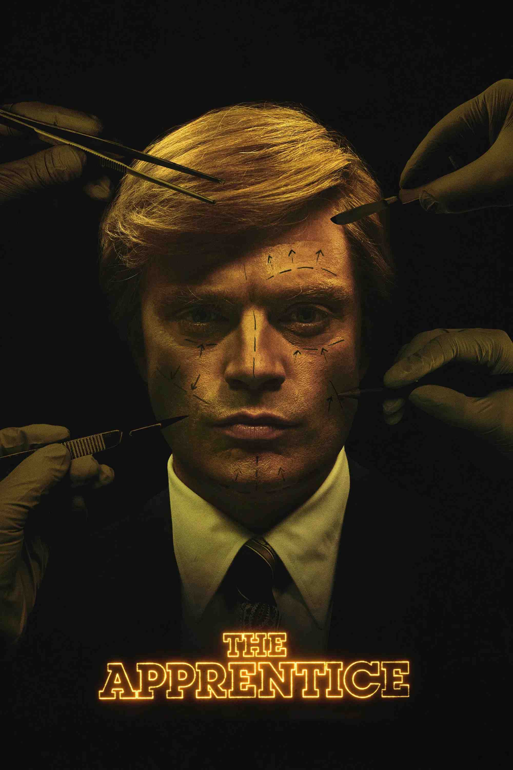 Poster chính thức của phim Phim Lịch Sử, Phim Tâm Lý "Người Học Việc" (The Apprentice - 2024), với sự tham gia của diễn viên Sebastian Stan và Jeremy Strong.
