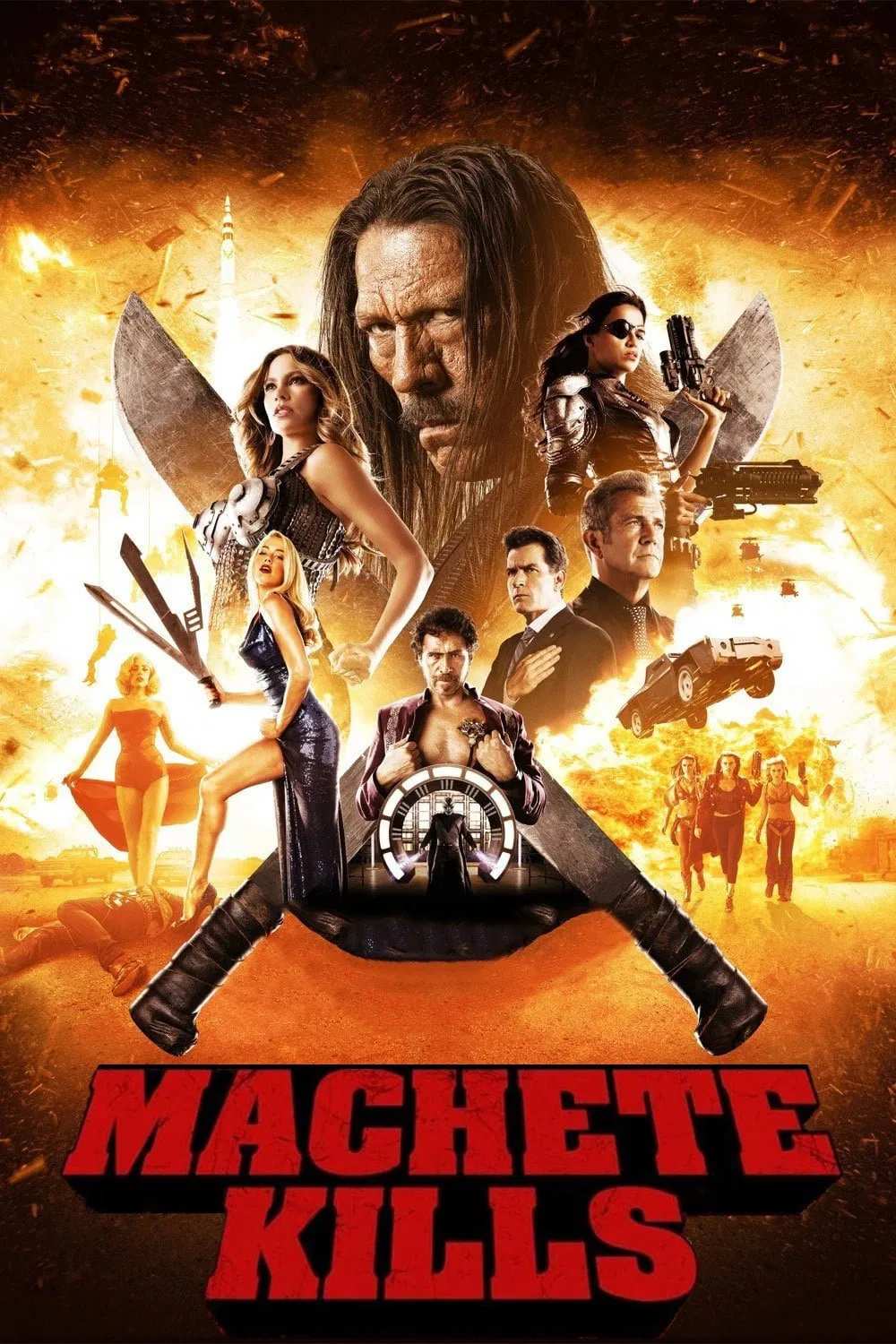 Poster chính thức của phim Phim Hành Động, Phim Hình Sự "Người Hùng" (Machete Kills - 2013), với sự tham gia của diễn viên Danny Trejo và Mel Gibson.