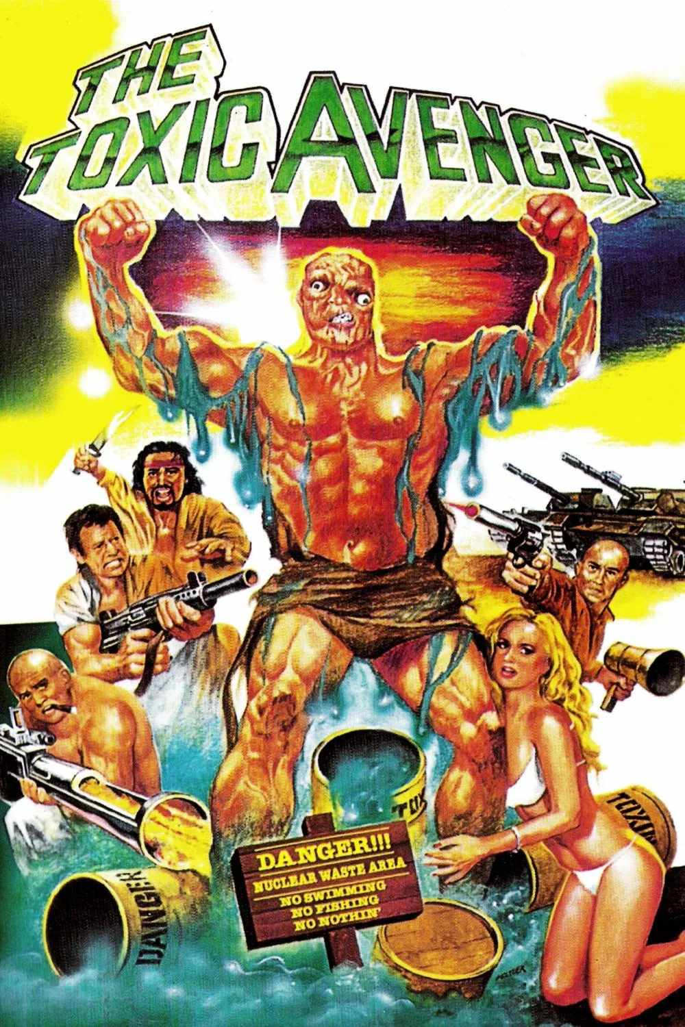 Poster chính thức của phim Phim Hành Động, Phim Hài "Người Hùng Nhiễm Độc Báo Thù" (The Toxic Avenger - 1984), với sự tham gia của diễn viên Andree Maranda và Mitch Cohen.
