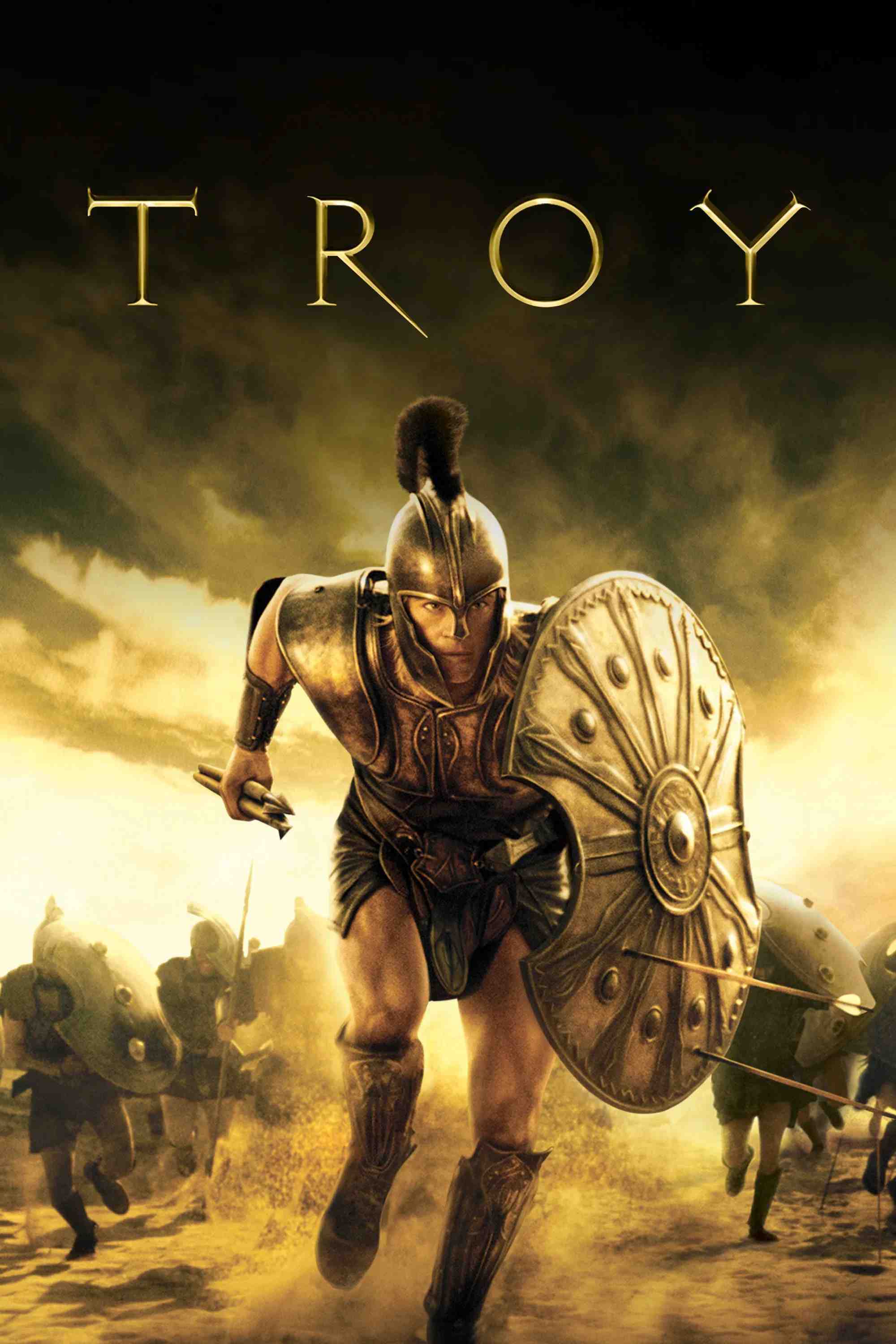 Poster chính thức của phim Phim Chiến Tranh, Phim Hành Động "Người Hùng Thành Troy" (Troy - 2004), với sự tham gia của diễn viên Brad Pitt và Orlando Bloom.