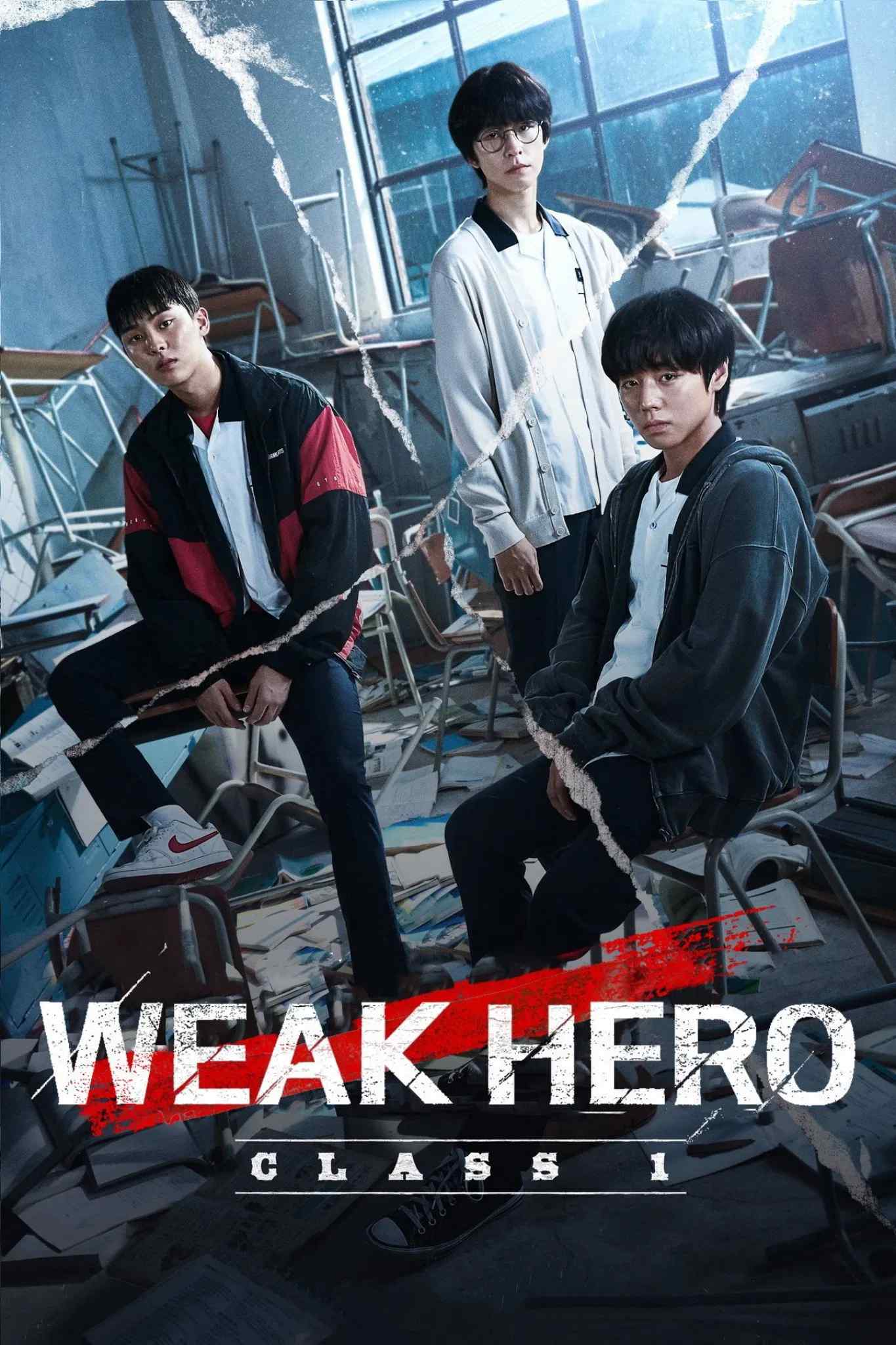 Poster chính thức của phim Phim Hành Động & Phiêu Lưu, Phim Tâm Lý "Người Hùng Yếu Đuối" (Weak Hero - 2022), với sự tham gia của diễn viên Park Ji-hoon và Ryeoun.