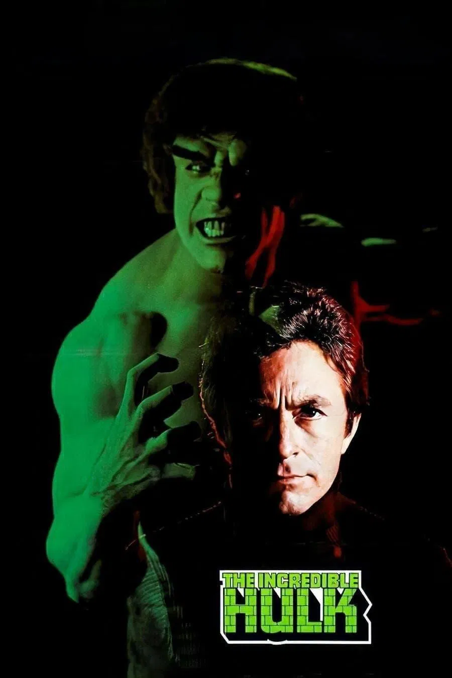 Poster chính thức của phim Phim Hành Động, Phim Phiêu Lưu "Người khổng lồ xanh 1977" (The Incredible Hulk - 1977), với sự tham gia của diễn viên Bill Bixby và Lou Ferrigno.
