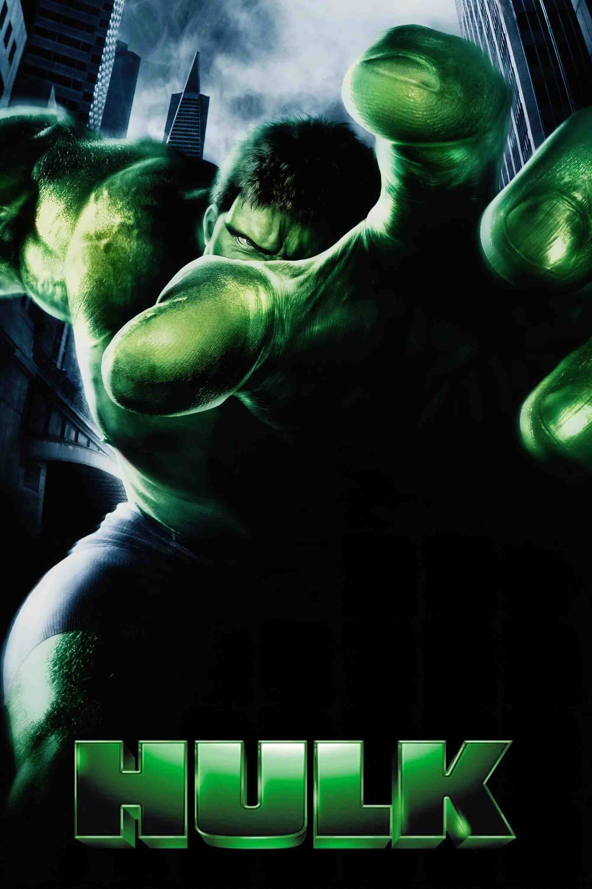 Poster chính thức của phim Phim Viễn Tưởng, Phim Phiêu Lưu "Người khổng lồ xanh" (Hulk - 2003), với sự tham gia của diễn viên Eric Bana và Jennifer Connelly.