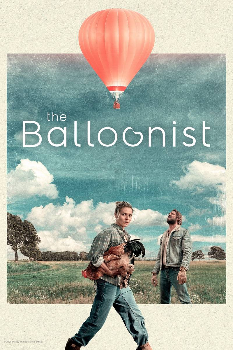Poster chính thức của phim Phim Tâm Lý, Phim Tình Cảm "Người Lái Khinh Khí Cầu" (The Balloonist - 2025), với sự tham gia của diễn viên Sallie Harmsen và Pieter Embrechts.