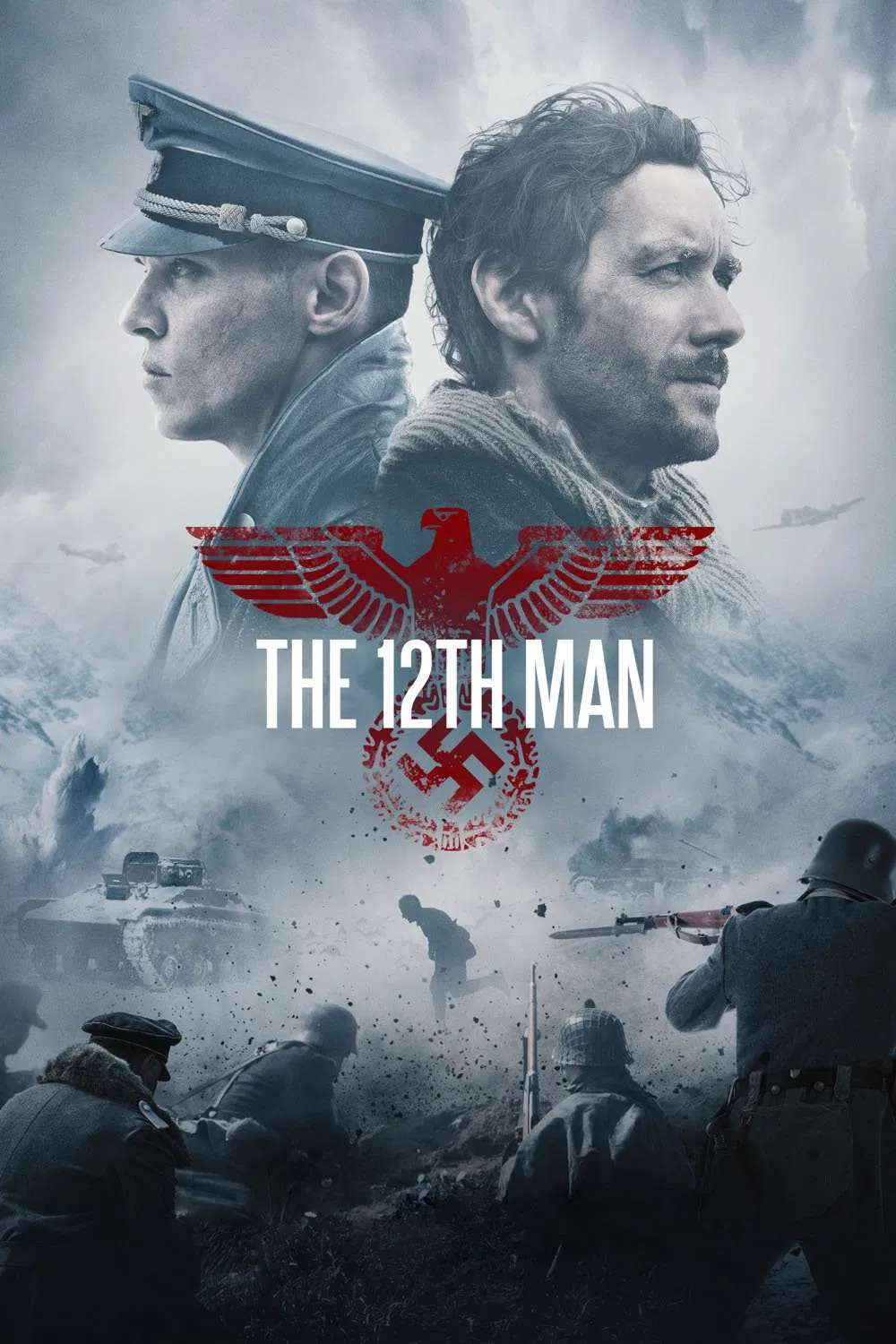 Poster chính thức của phim Phim Chiến Tranh, Phim Tâm Lý "Người Lính Thứ 12" (The 12th Man - 2017), với sự tham gia của diễn viên Thomas Gullestad và Jonathan Rhys Meyers.
