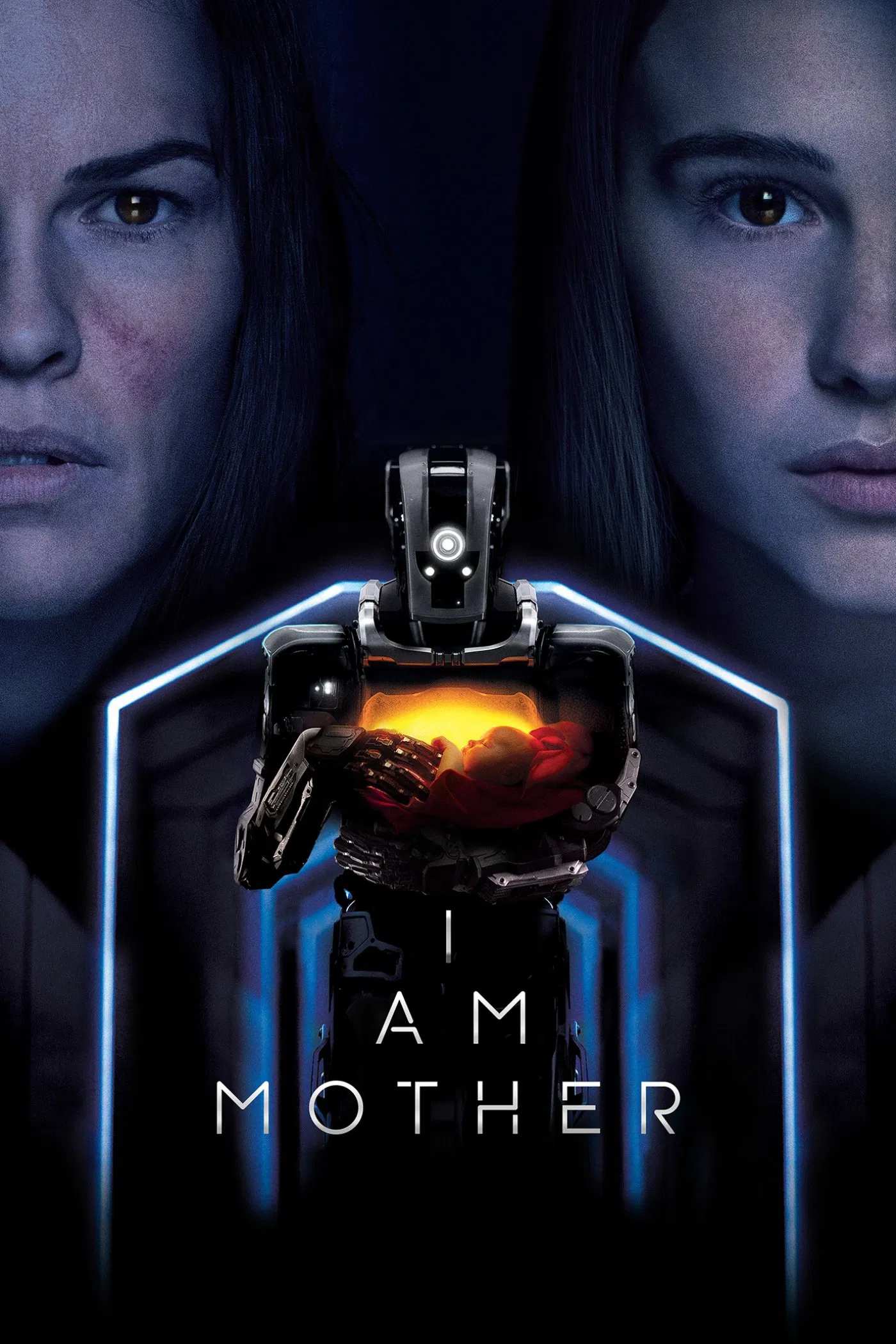 Poster chính thức của phim Phim Viễn Tưởng, Phim Giật Gân "Người Mẹ Robot" (I Am Mother - 2019), với sự tham gia của diễn viên Clara Rugaard và Rose Byrne.