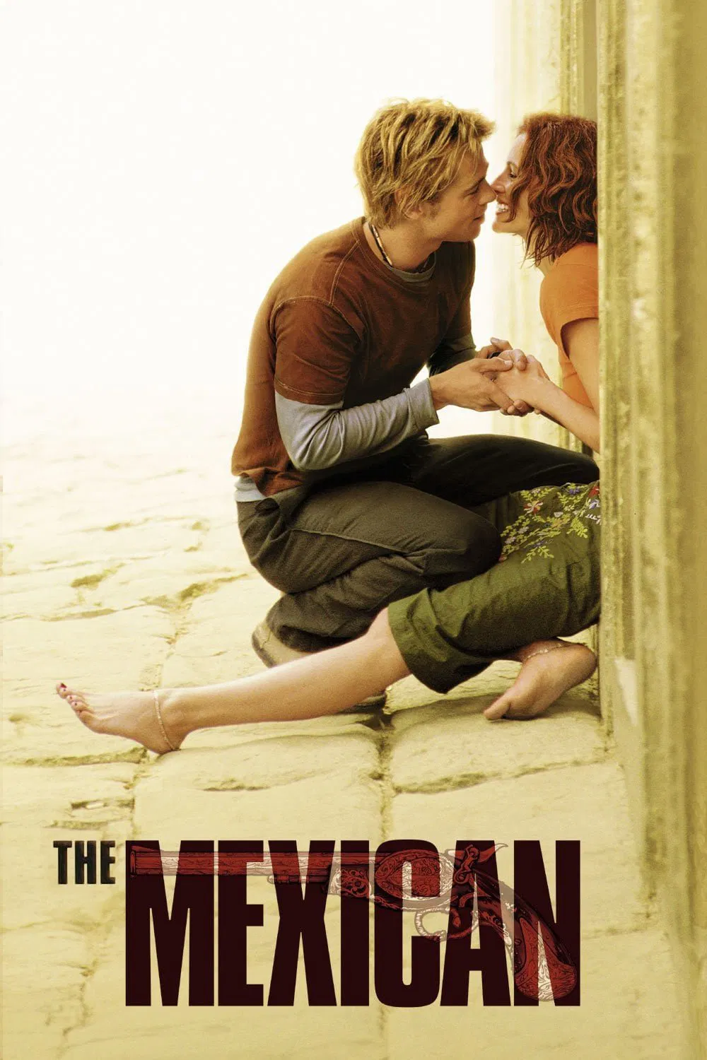 Poster chính thức của phim Phim Hành Động, Phim Hài "Người Mê Xi Cô" (The Mexican - 2001), với sự tham gia của diễn viên Brad Pitt và Julia Roberts.
