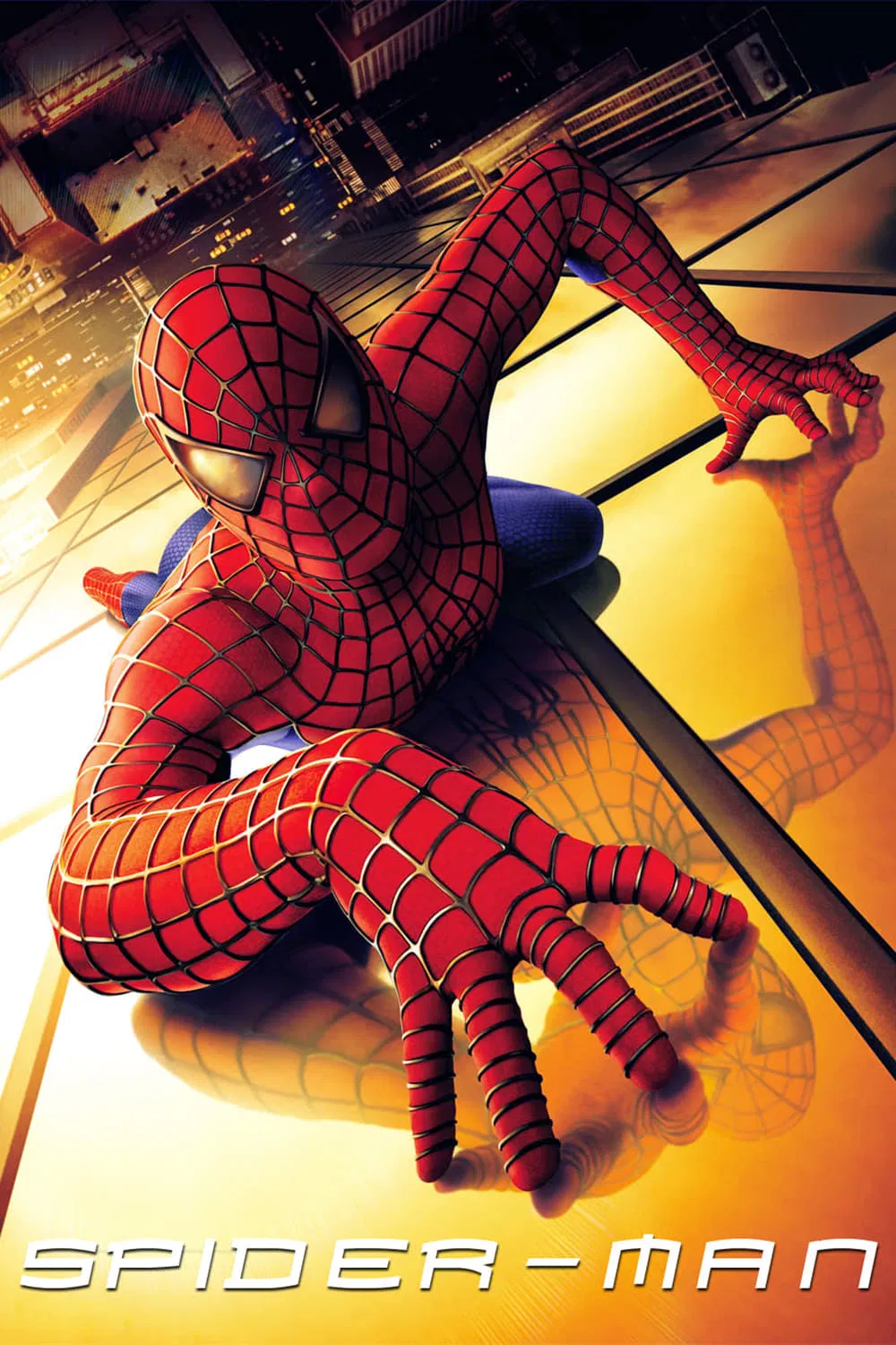 Poster chính thức của phim Phim Hành Động, Phim Viễn Tưởng "Người Nhện" (Spider-Man - 2002), với sự tham gia của diễn viên Tobey Maguire và Willem Dafoe.