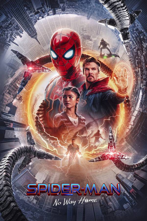 Poster chính thức của phim Phim Hành Động, Phim Phiêu Lưu "Người Nhện: Không Còn Nhà" (Spider-Man: No Way Home - 2021), với sự tham gia của diễn viên Tom Holland và Zendaya.