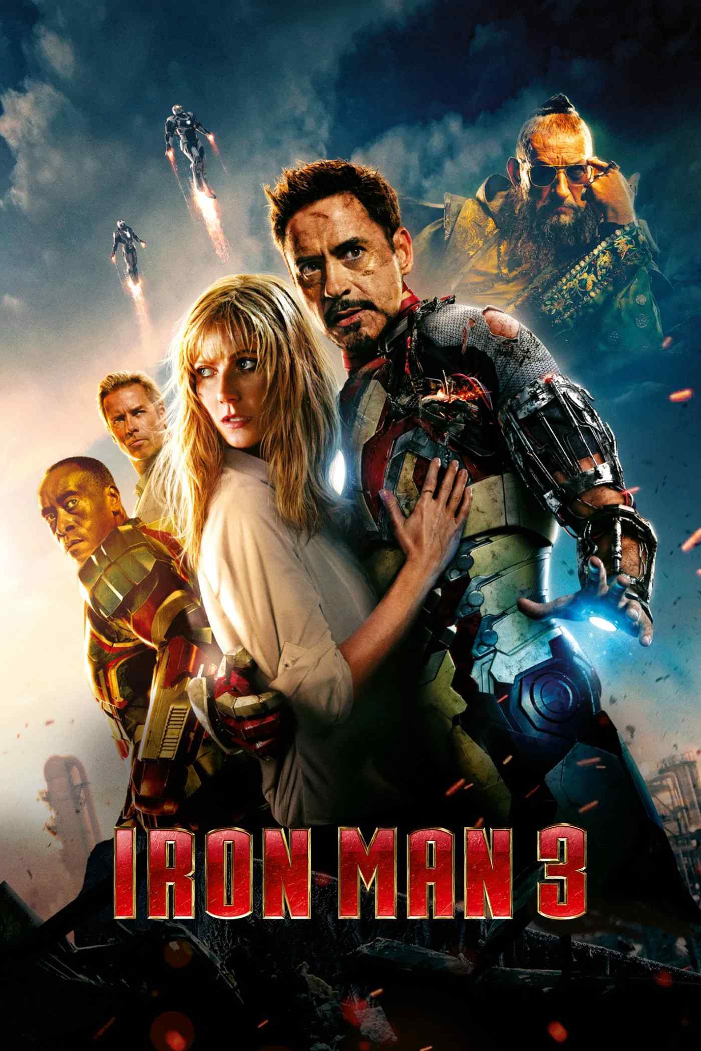 Poster chính thức của phim Phim Hành Động, Phim Phiêu Lưu "Người Sắt 3" (Iron Man 3 - 2013), với sự tham gia của diễn viên Robert Downey Jr. và Gwyneth Paltrow.