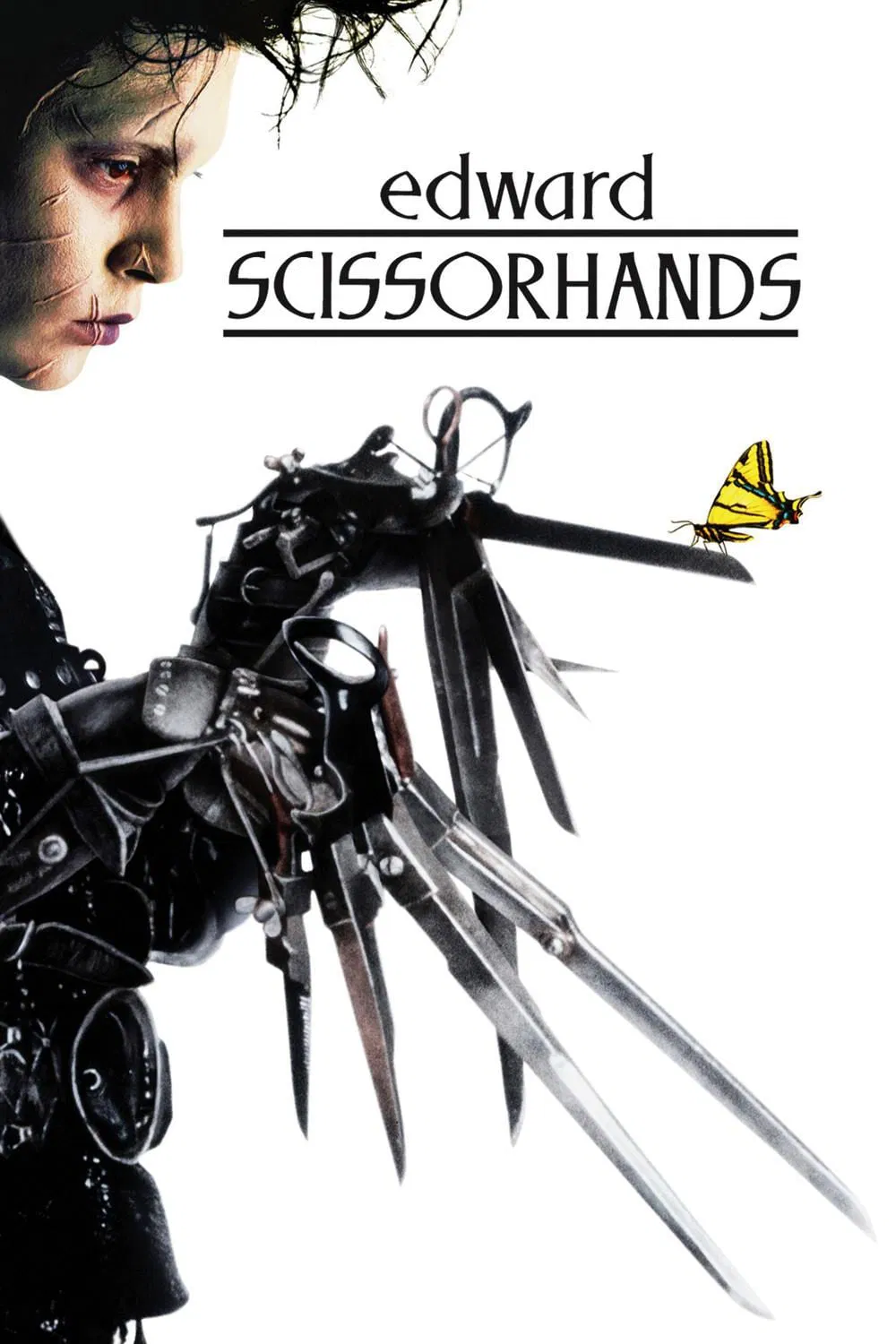 Poster chính thức của phim Phim Giả Tượng, Phim Tâm Lý "Người Tay Kéo" (Edward Scissorhands - 1990), với sự tham gia của diễn viên Johnny Depp và Winona Ryder.