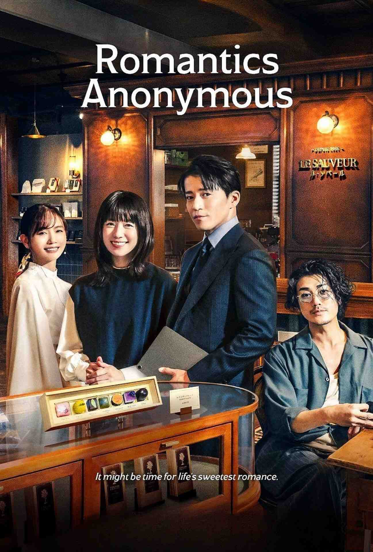 Poster chính thức của phim Phim Hài, Phim Tâm Lý "Người Tình Ẩn Danh" (Romantics Anonymous - 2025), với sự tham gia của diễn viên Shun Oguri và Han Hyo-joo.
