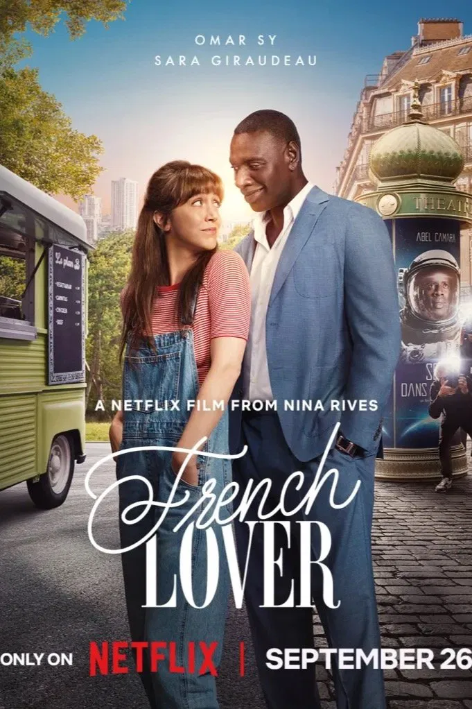 Poster chính thức của phim Phim Tình Cảm, Phim Hài "Người Tình Kiểu Pháp" (French Lover - 2025), với sự tham gia của diễn viên Omar Sy và Sara Giraudeau.