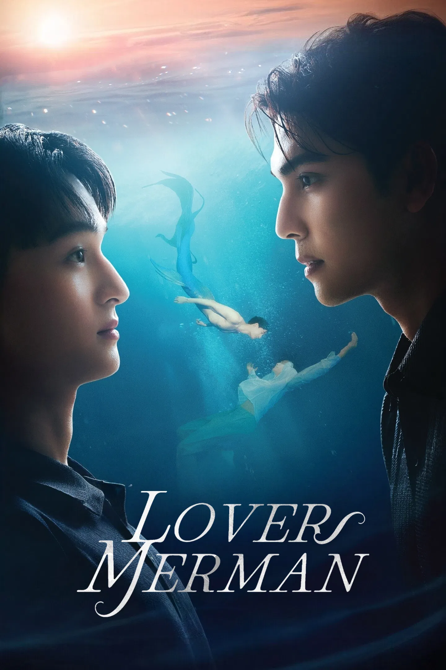 Poster chính thức của phim Phim Tâm Lý, Phim Viễn Tưởng & Giả Tưởng "Người Tình Nam Ngư" (Lover Merman - 2025), với sự tham gia của diễn viên Akkharaphat Sutiteannarong và Feros Khan Chaemchoi.