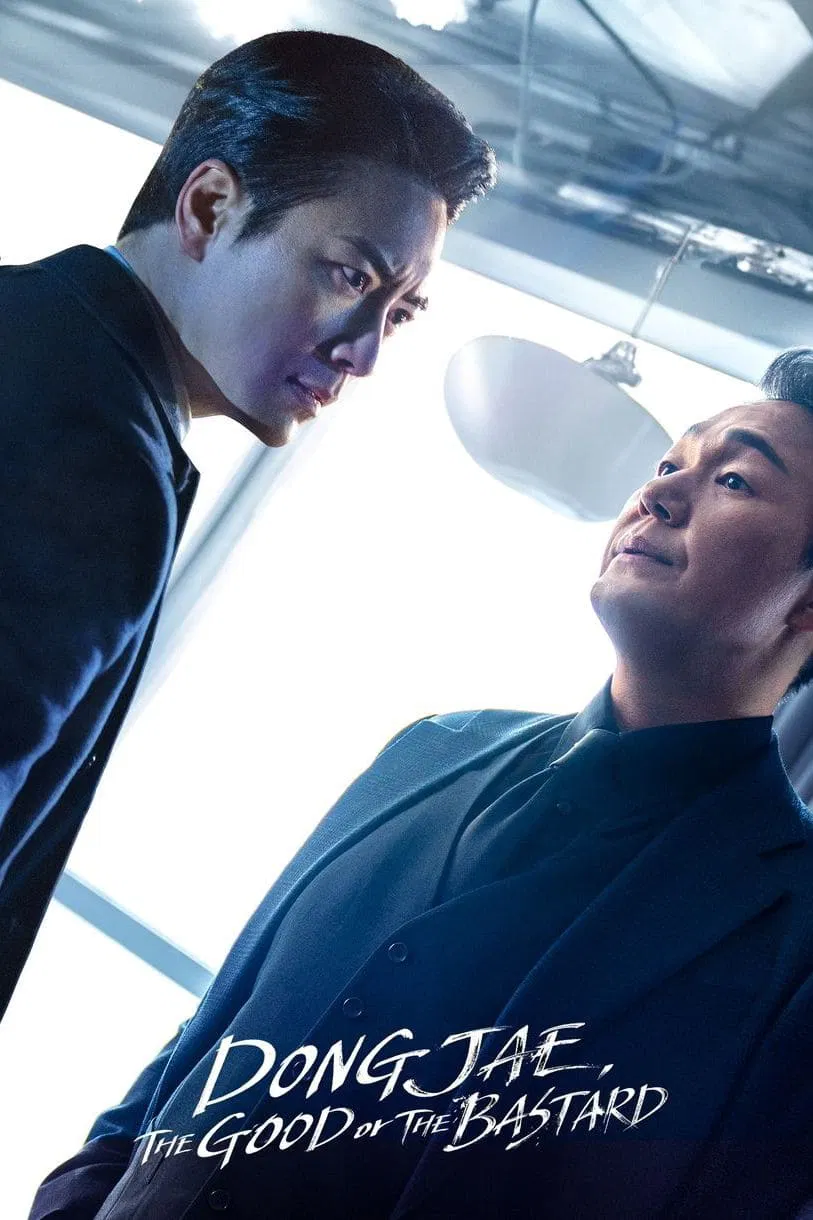 Poster chính thức của phim Phim Tâm Lý, Phim Bí Ẩn "Người Tốt Hay Kẻ Xấu" (Dongjae, the Good or the Bastard - 2024), với sự tham gia của diễn viên Lee Jun-hyuk và Park Sung-woong.