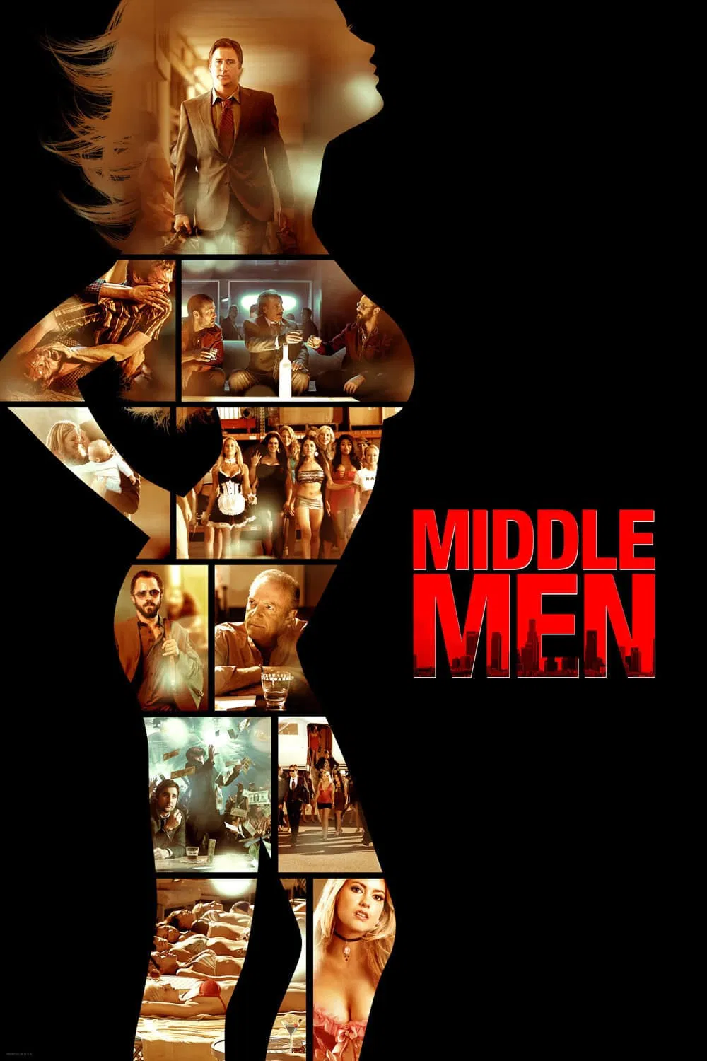 Poster chính thức của phim Phim Tâm Lý, Phim Hài "Người Trung Lập" (Middle Men - 2009), với sự tham gia của diễn viên Luke Wilson và Giovanni Ribisi.