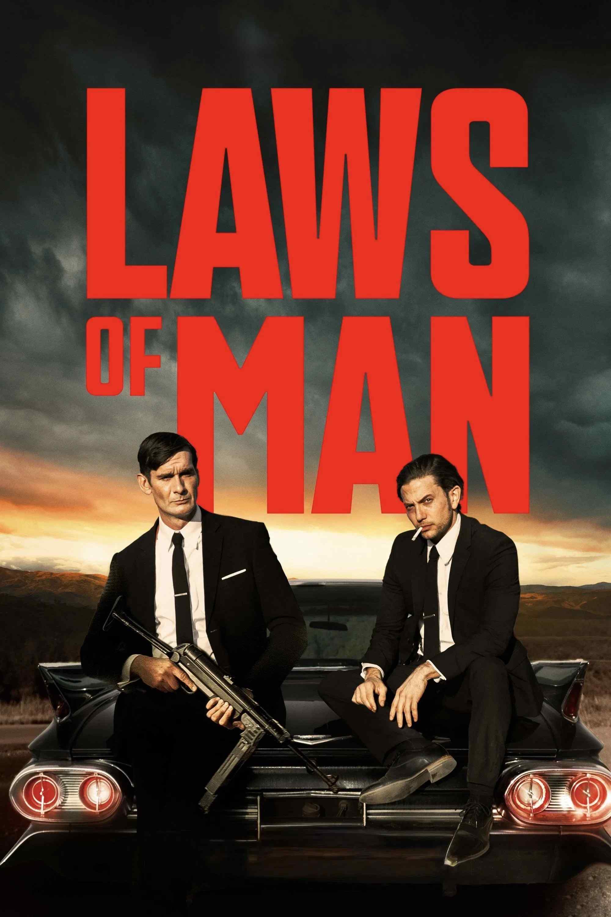 Poster chính thức của phim Phim Hình Sự, Phim Tâm Lý "Người Và Luật" (Laws of Man - 2025), với sự tham gia của diễn viên Jacob Keohane và Jackson Rathbone.