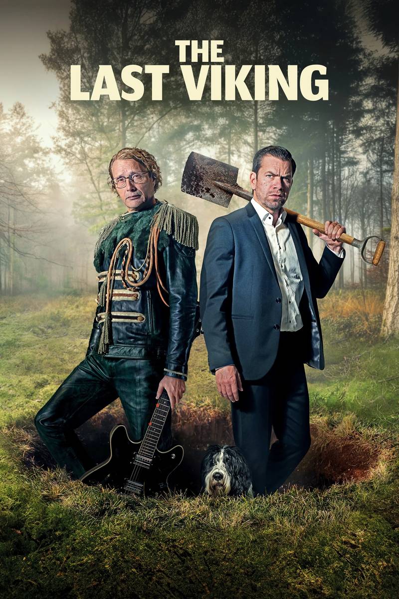 Poster chính thức của phim Phim Hài, Phim Tâm Lý "Người Viking Cuối Cùng" (The Last Viking - 2025), với sự tham gia của diễn viên Mads Mikkelsen và Nikolaj Lie Kaas.