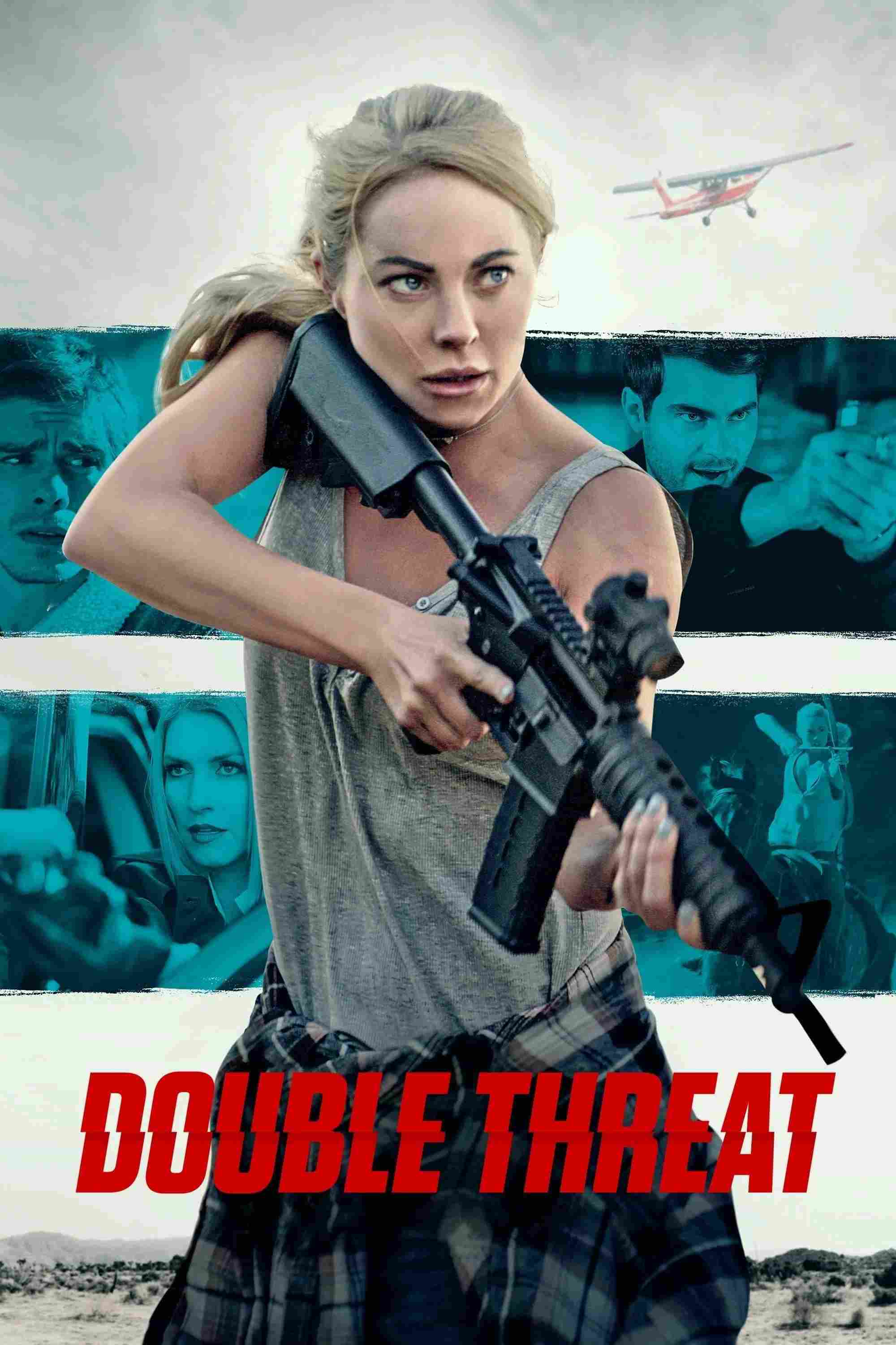 Poster chính thức của phim Phim Hành Động, Phim Phiêu Lưu "Nguy Cơ Từ Hai Phía" (Double Threat - 2023), với sự tham gia của diễn viên Danielle C. Ryan và Matthew Lawrence.