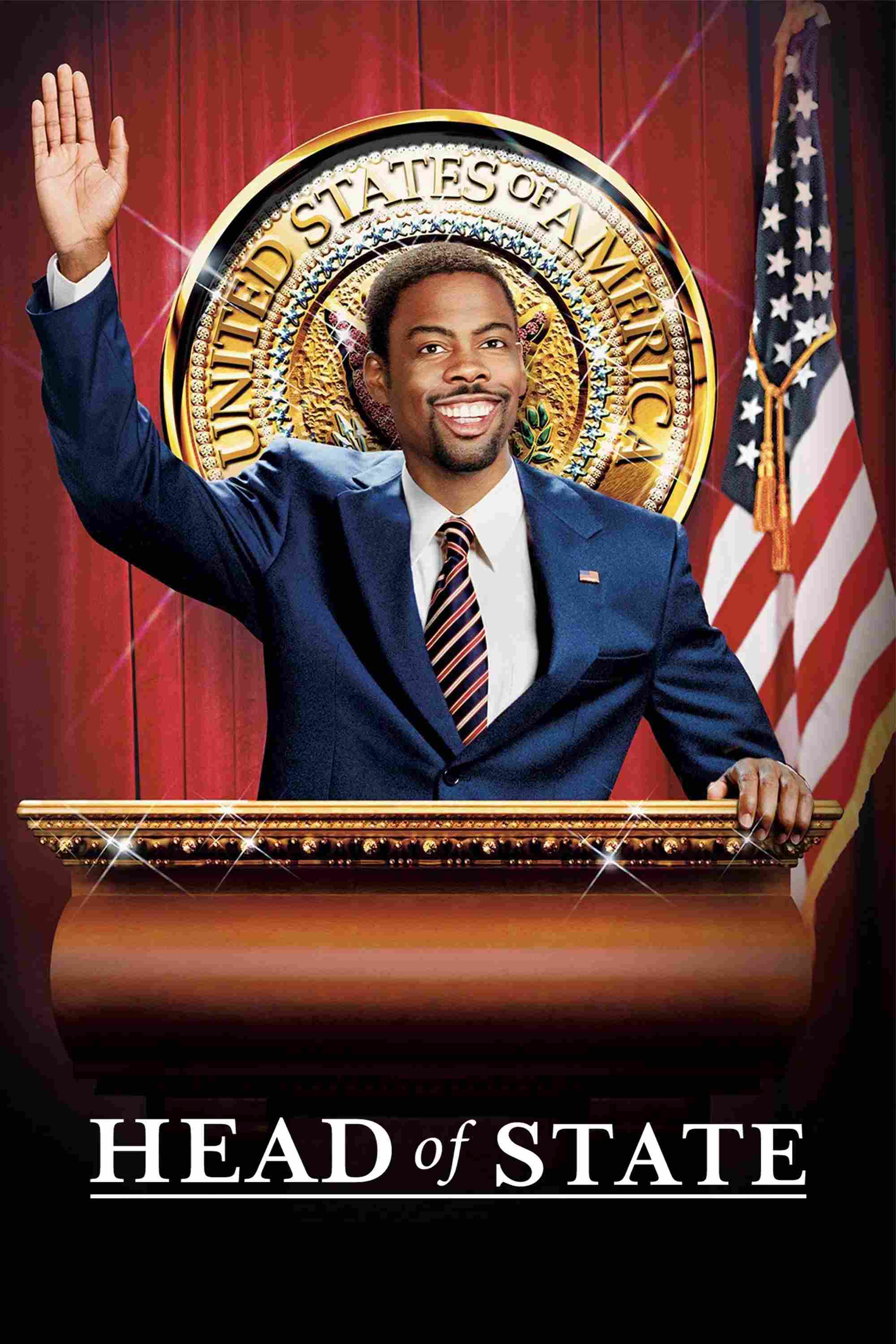 Poster chính thức của phim Phim Hài, Phim Tâm Lý "Nguyên Thủ Quốc Gia" (Head of State - 2003), với sự tham gia của diễn viên Chris Rock và Bernie Mac.