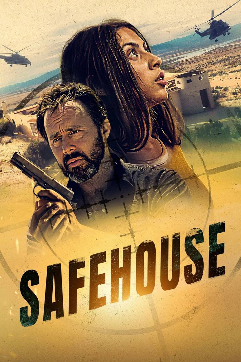 Poster chính thức của phim Phim Hành Động, Phim Giật Gân "Nhà an toàn" (Safehouse - 2023), với sự tham gia của diễn viên Alondra Delgado và Robert Seay.