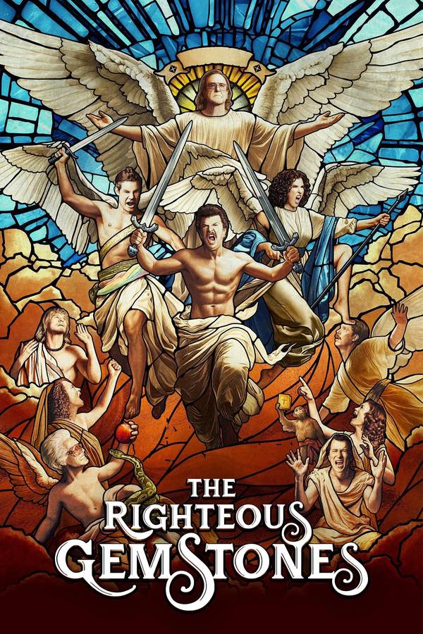 Poster chính thức của phim Phim Hài, Phim Tâm Lý "Nhà Gemstone Chính Trực (Phần 4)" (The Righteous Gemstones - 2019), với sự tham gia của diễn viên Danny McBride và Adam Devine.
