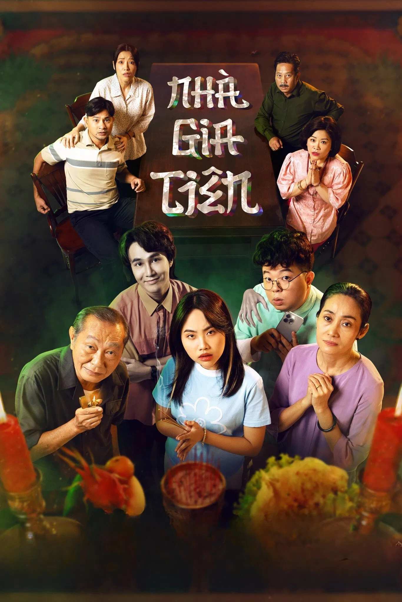 Poster chính thức của phim Phim Hài, Phim Gia Đình "Nhà Gia Tiên" (The Ancestral Home - 2025), với sự tham gia của diễn viên Huỳnh Lập và Phương Mỹ Chi.