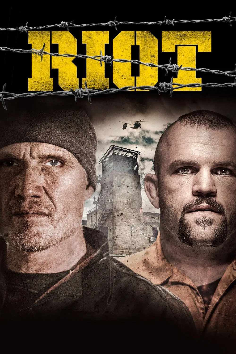Poster chính thức của phim Phim Hành Động "Nhà Giam Địa Ngục" (Riot - 2015), với sự tham gia của diễn viên Matthew Reese và Dolph Lundgren.