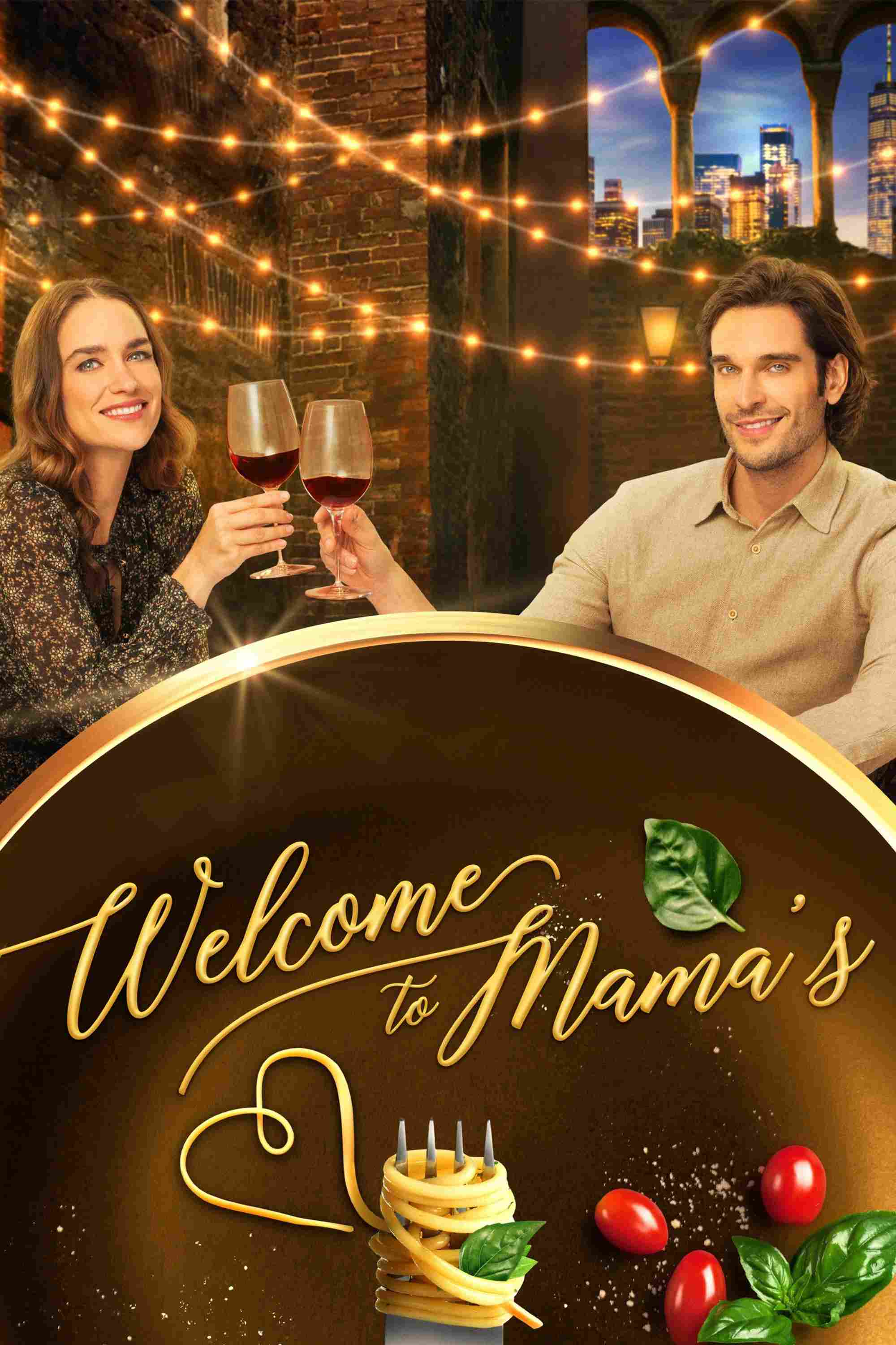 Poster chính thức của phim Phim Truyền Hình, Phim Hài "Nhà Hàng Tình ái" (Welcome to Mama's - 2022), với sự tham gia của diễn viên Melanie Scrofano và Daniel Di Tomasso.