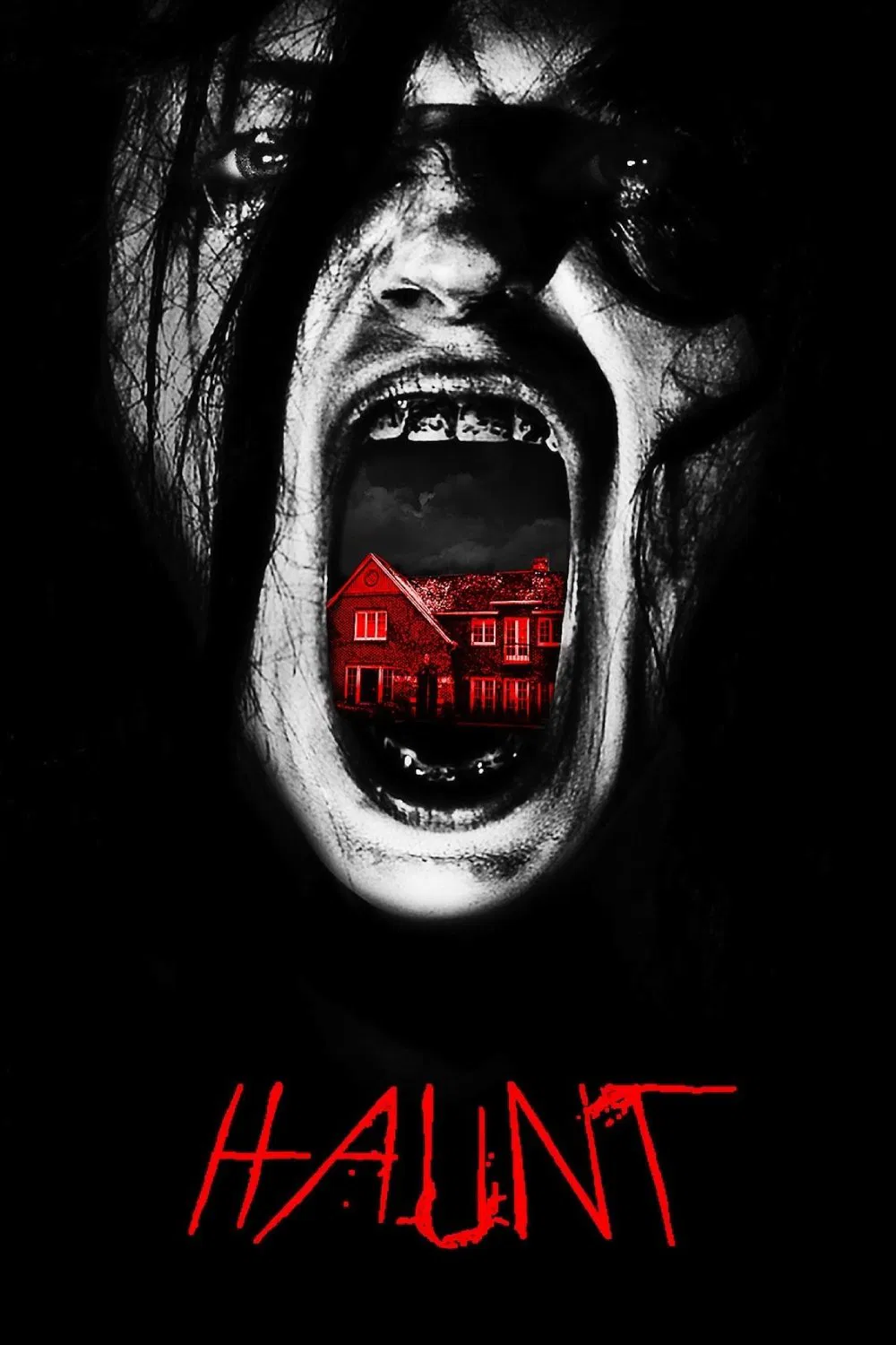 Poster chính thức của phim Phim Kinh Dị "Nhà Ma" (Haunt - 2014), với sự tham gia của diễn viên Jacki Weaver và Liana Liberato.
