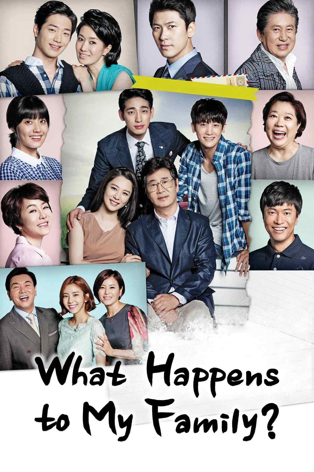 Poster chính thức của phim Phim Tâm Lý, Phim Hài "Nhà Mình Có Biến" (What Happens to My Family? - 2014), với sự tham gia của diễn viên Yoo Dong-geun và Kim Hyun-joo.