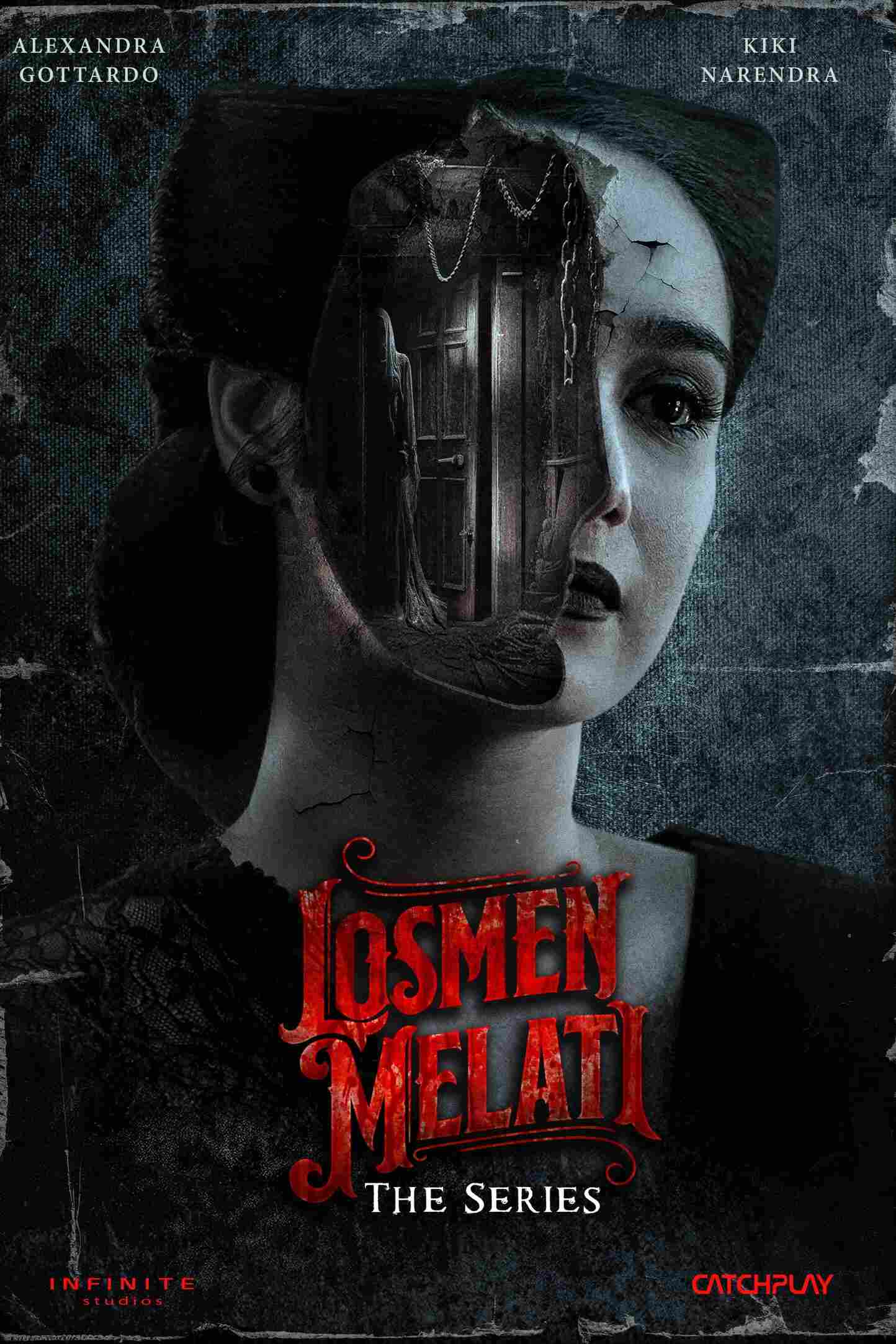 Poster chính thức của phim Phim Bí Ẩn, Phim Tâm Lý "Nhà Nghỉ Melati" (Motel Melati The Series - 2023), với sự tham gia của diễn viên Alexandra Gottardo và Kiki Narendra.
