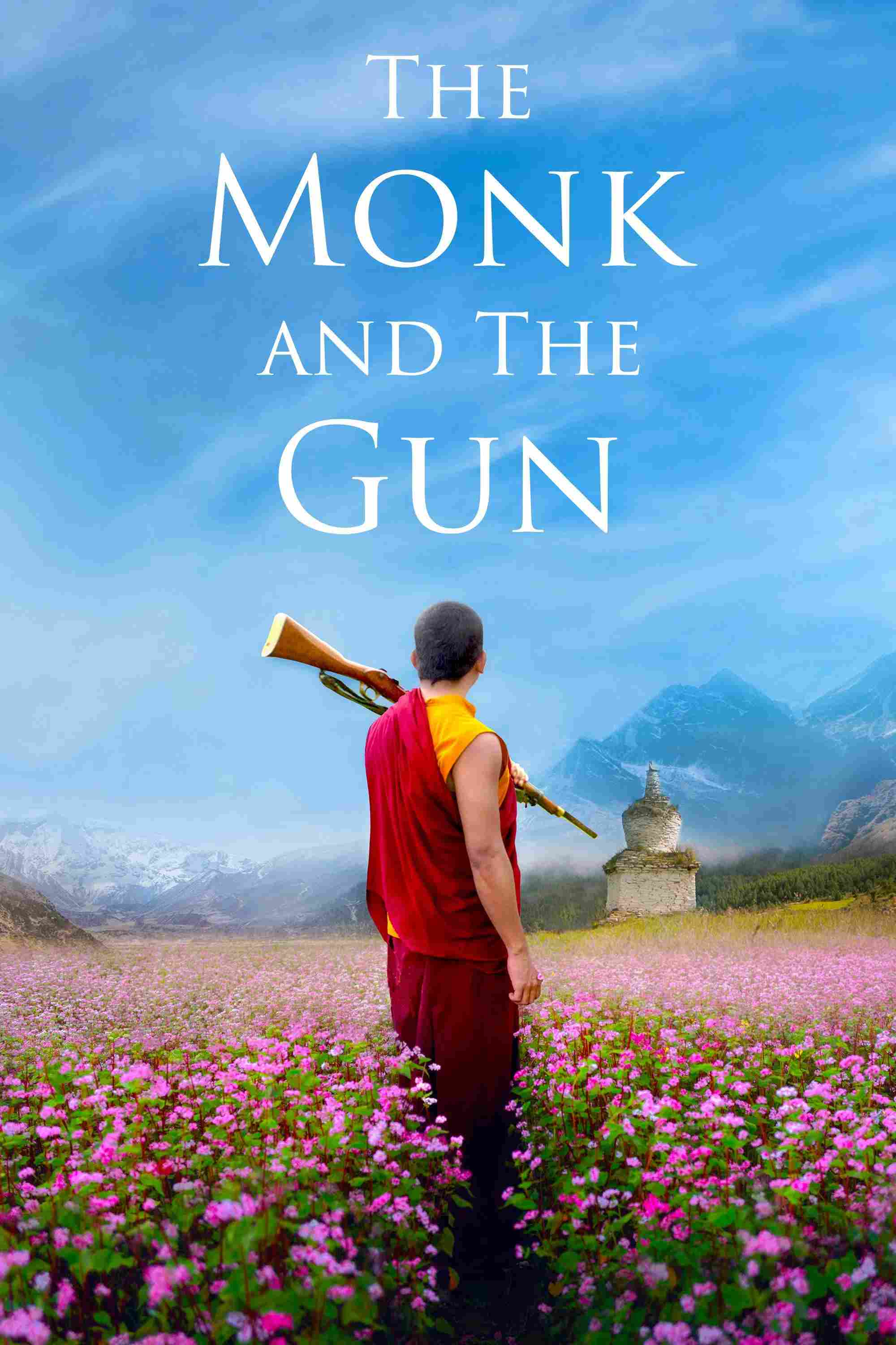 Poster chính thức của phim Phim Hài, Phim Tâm Lý "Nhà Sư Và Khẩu Súng" (The Monk and the Gun - 2023), với sự tham gia của diễn viên Tandin Wangchuk và Tandin Sonam.