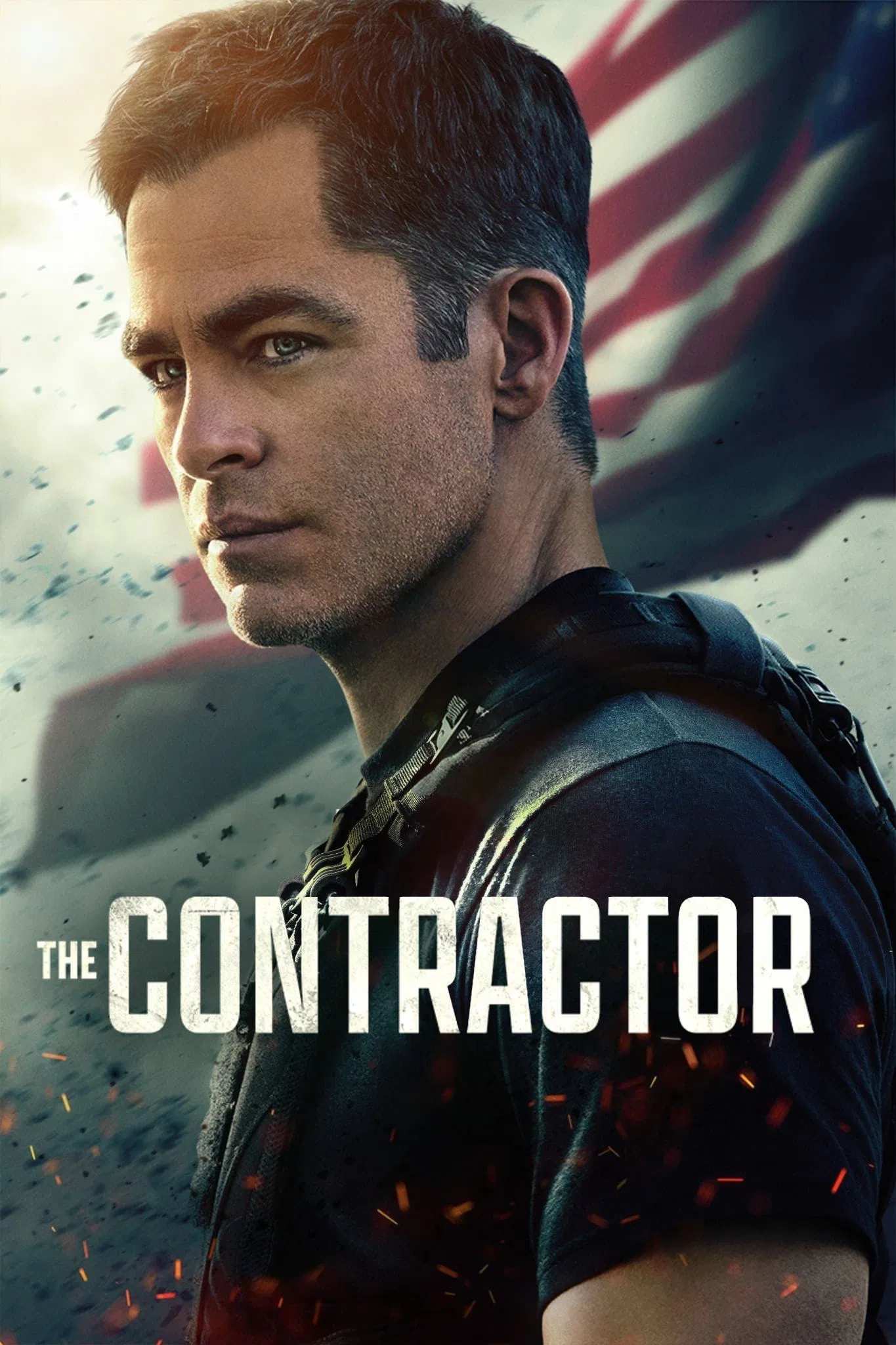 Poster chính thức của phim Phim Hành Động, Phim Giật Gân "Nhà Thầu" (The Contractor - 2022), với sự tham gia của diễn viên Chris Pine và Kiefer Sutherland.