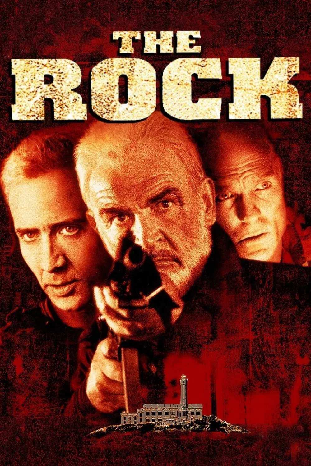 Poster chính thức của phim Phim Hành Động, Phim Phiêu Lưu "Nhà Tù Đá" (The Rock - 1996), với sự tham gia của diễn viên Sean Connery và Nicolas Cage.