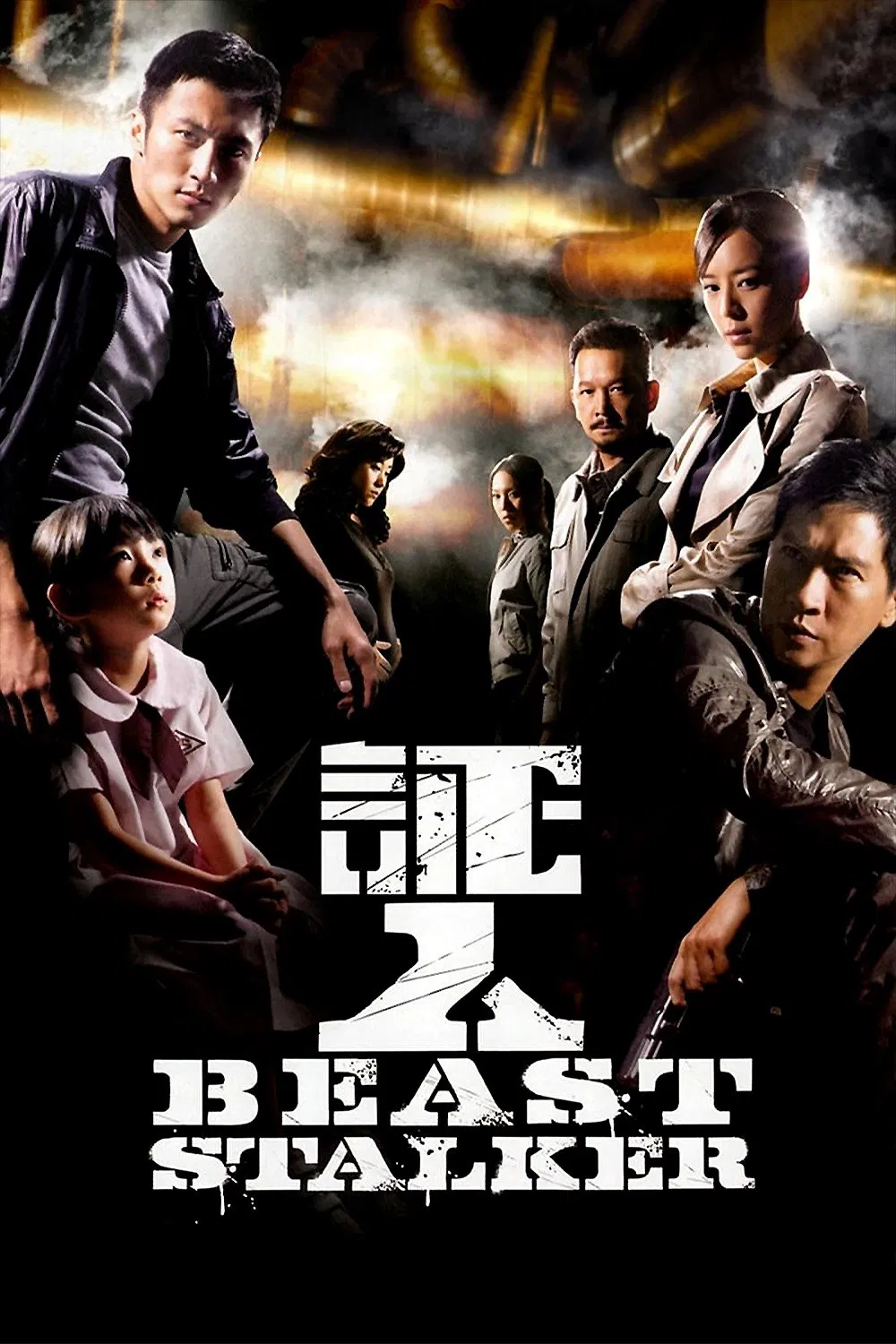 Poster chính thức của phim Phim Hành Động, Phim Giật Gân "Nhân Chứng" (Beast Stalker - 2008), với sự tham gia của diễn viên Tạ Đình Phong và Trương Gia Huy.