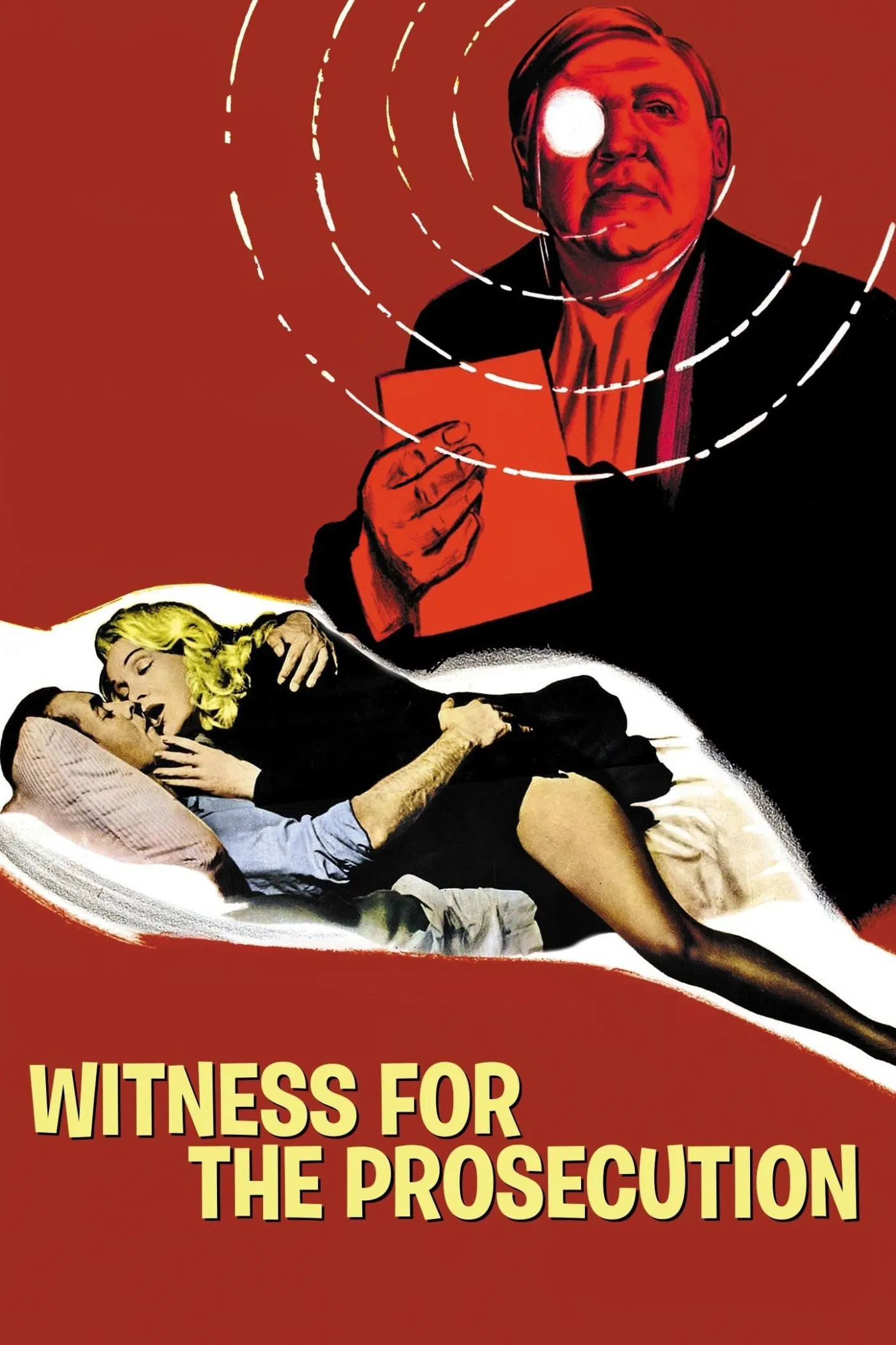 Poster chính thức của phim Phim Tâm Lý, Phim Bí Ẩn "Nhân Chứng Buộc Tội" (Witness for the Prosecution - 1957), với sự tham gia của diễn viên Tyrone Power và Marlene Dietrich.