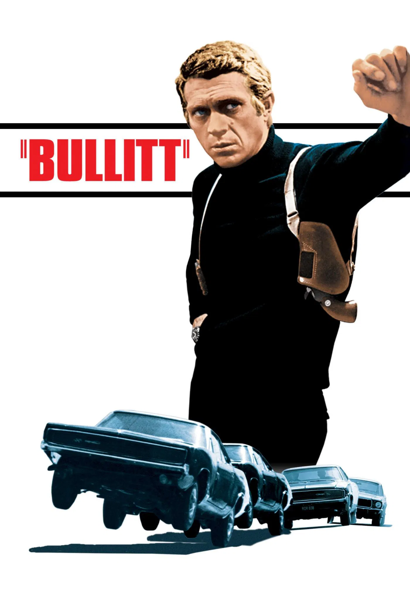 Poster chính thức của phim Phim Hành Động, Phim Hình Sự "Nhân Chứng Câm Lặng" (Bullitt - 1968), với sự tham gia của diễn viên Steve McQueen và Robert Vaughn.