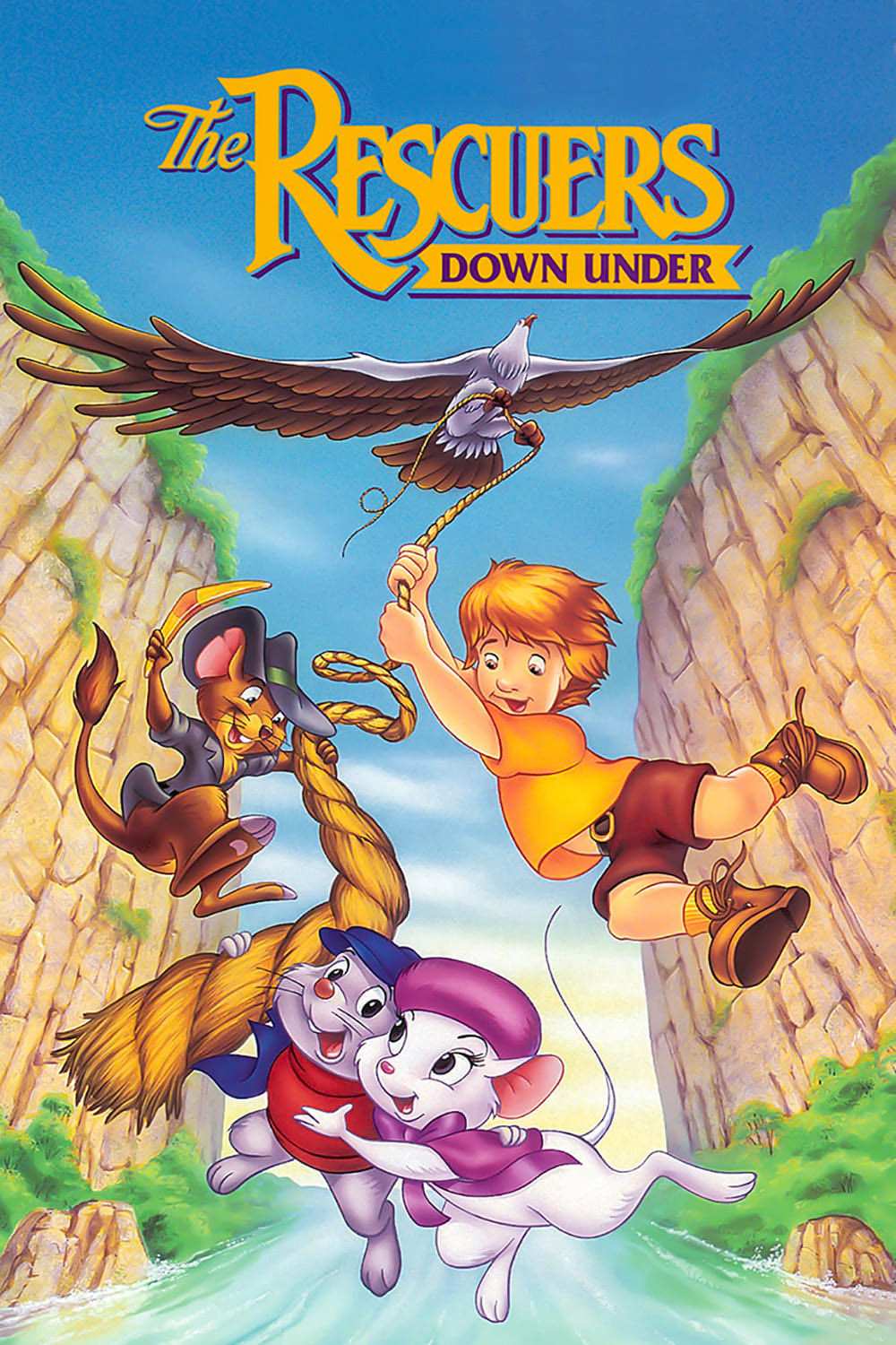 Poster chính thức của phim Phim Hoạt Hình, Phim Phiêu Lưu "Nhân Viên Cứu Hộ 2" (The Rescuers Down Under - 1990), với sự tham gia của diễn viên Bob Newhart và Eva Gabor.