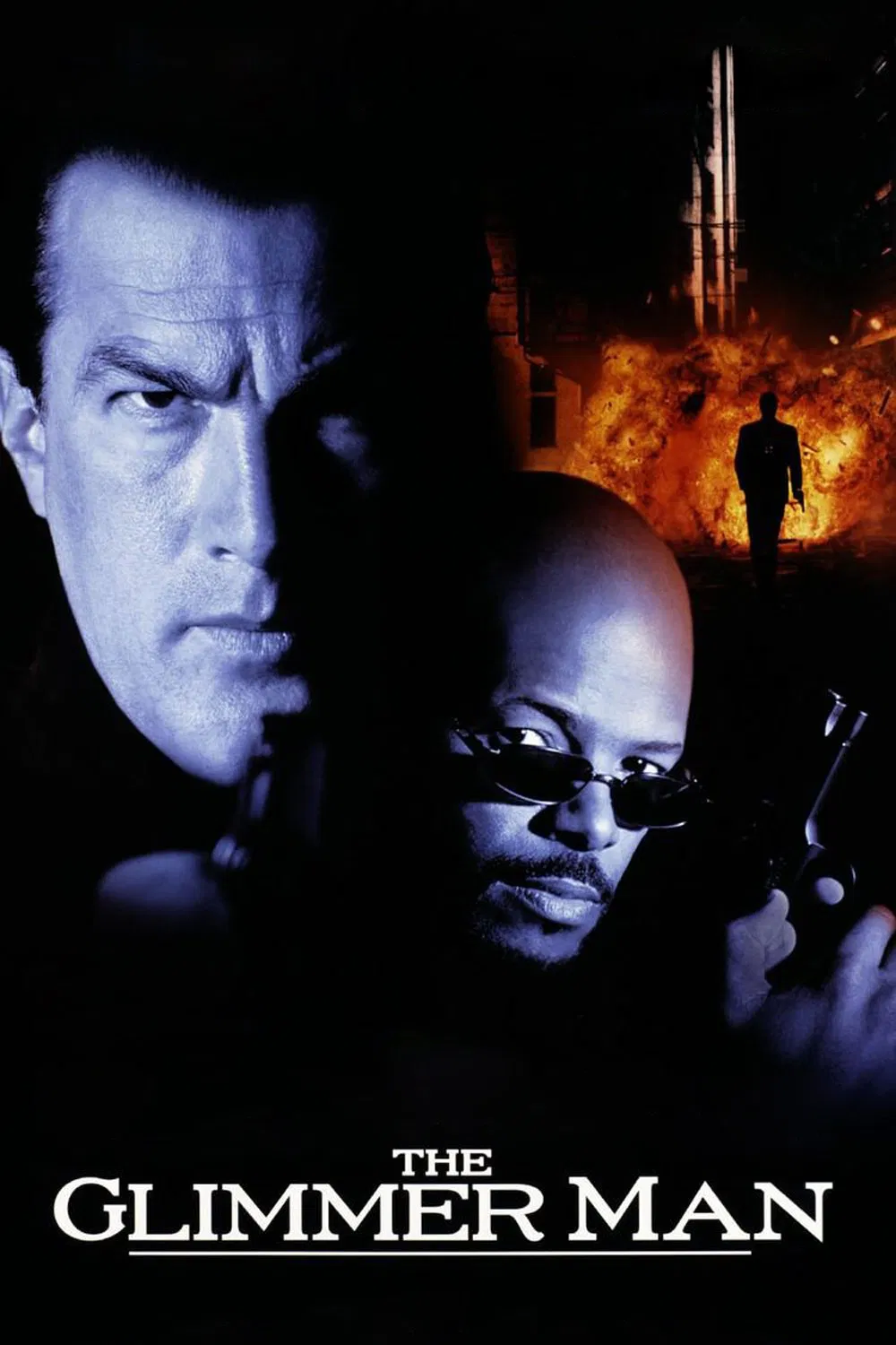 Poster chính thức của phim Phim Hành Động, Phim Hình Sự "Nhanh Hơn Ánh Sáng" (The Glimmer Man - 1996), với sự tham gia của diễn viên Steven Seagal và Keenen Ivory Wayans.