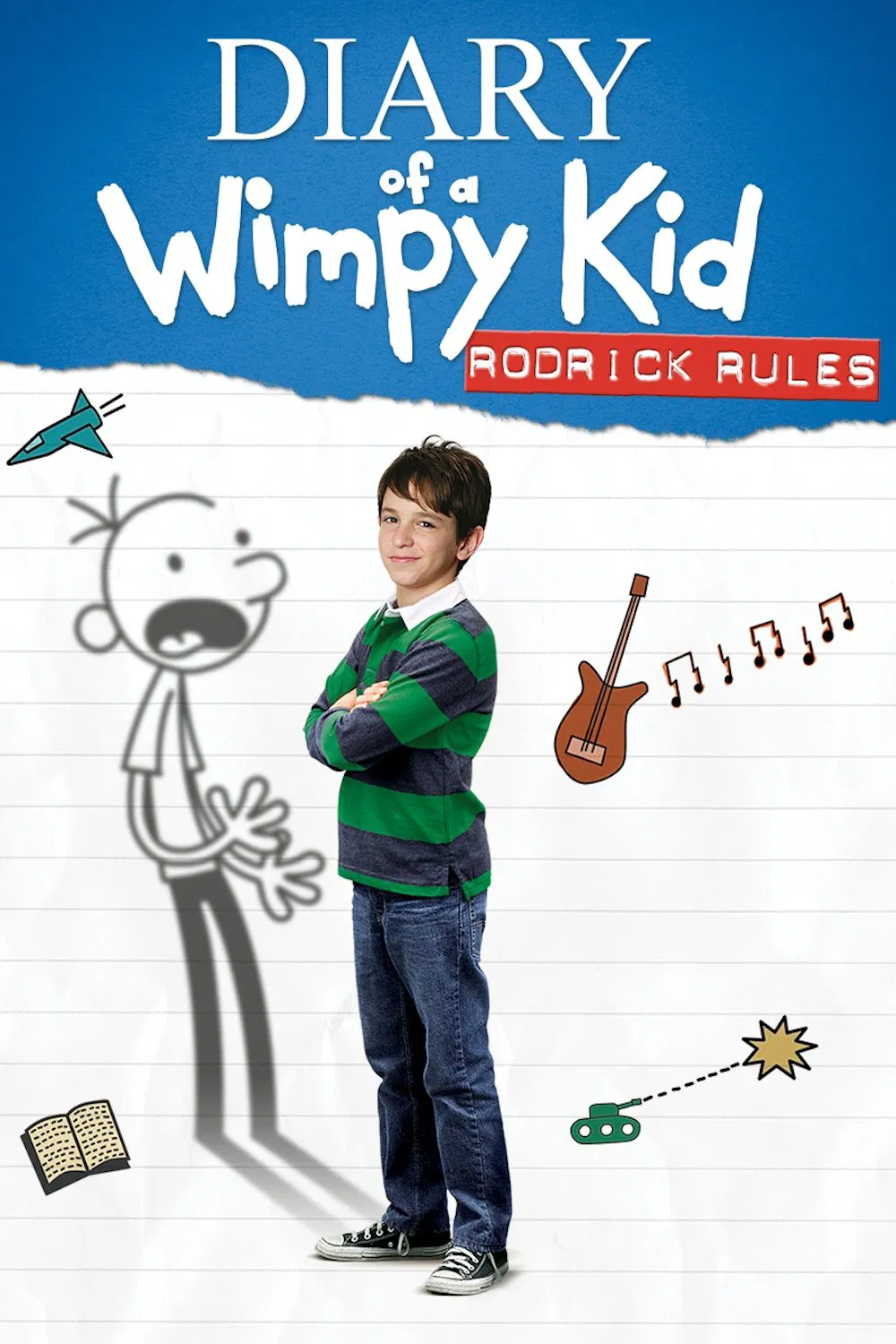 Poster chính thức của phim Phim Gia Đình, Phim Hài "Nhật Ký Cậu Bé Nhút Nhát: Luật Của Rodrick" (Diary of a Wimpy Kid: Rodrick Rules - 2011), với sự tham gia của diễn viên Zachary Gordon và Devon Bostick.