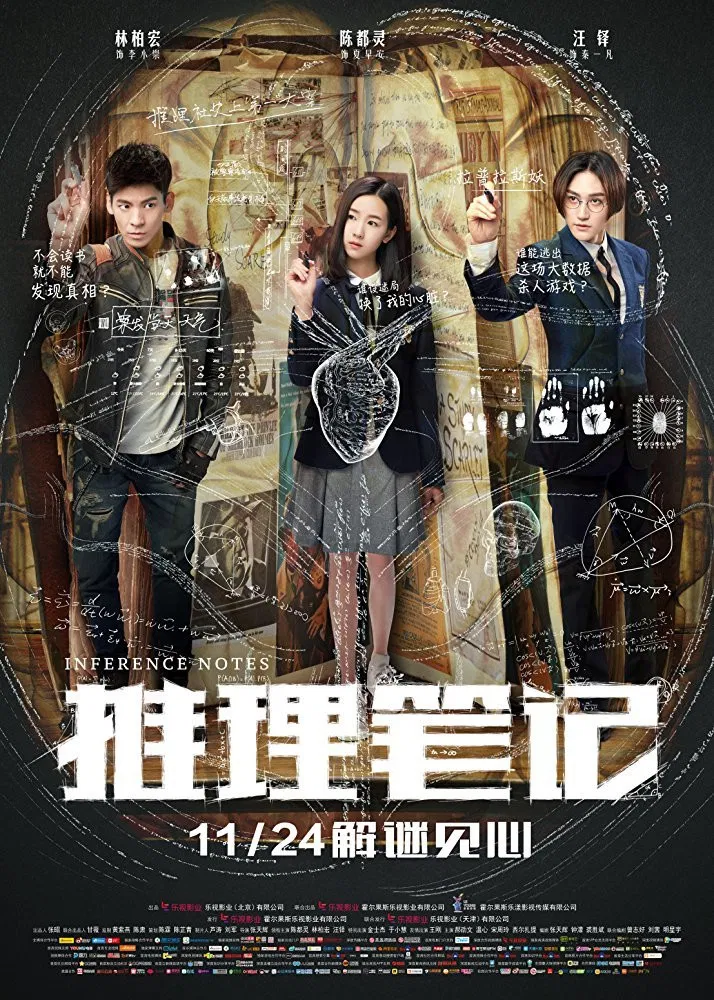 Poster chính thức của phim Phim Tâm Lý, Phim Bí Ẩn "Nhật Ký Suy Luận" (Inference Notes - 2017), với sự tham gia của diễn viên Trần Đô Linh và Austin Lin.