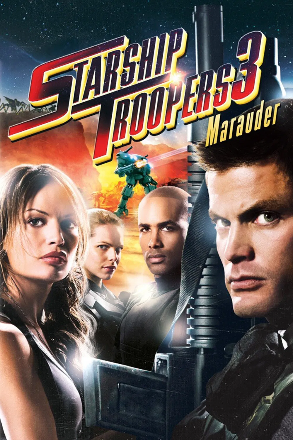 Poster chính thức của phim Phim Phiêu Lưu, Phim Viễn Tưởng "Nhện Khổng Lồ 3" (Starship Troopers 3: Marauder - 2008), với sự tham gia của diễn viên Casper Van Dien và Jolene Blalock.
