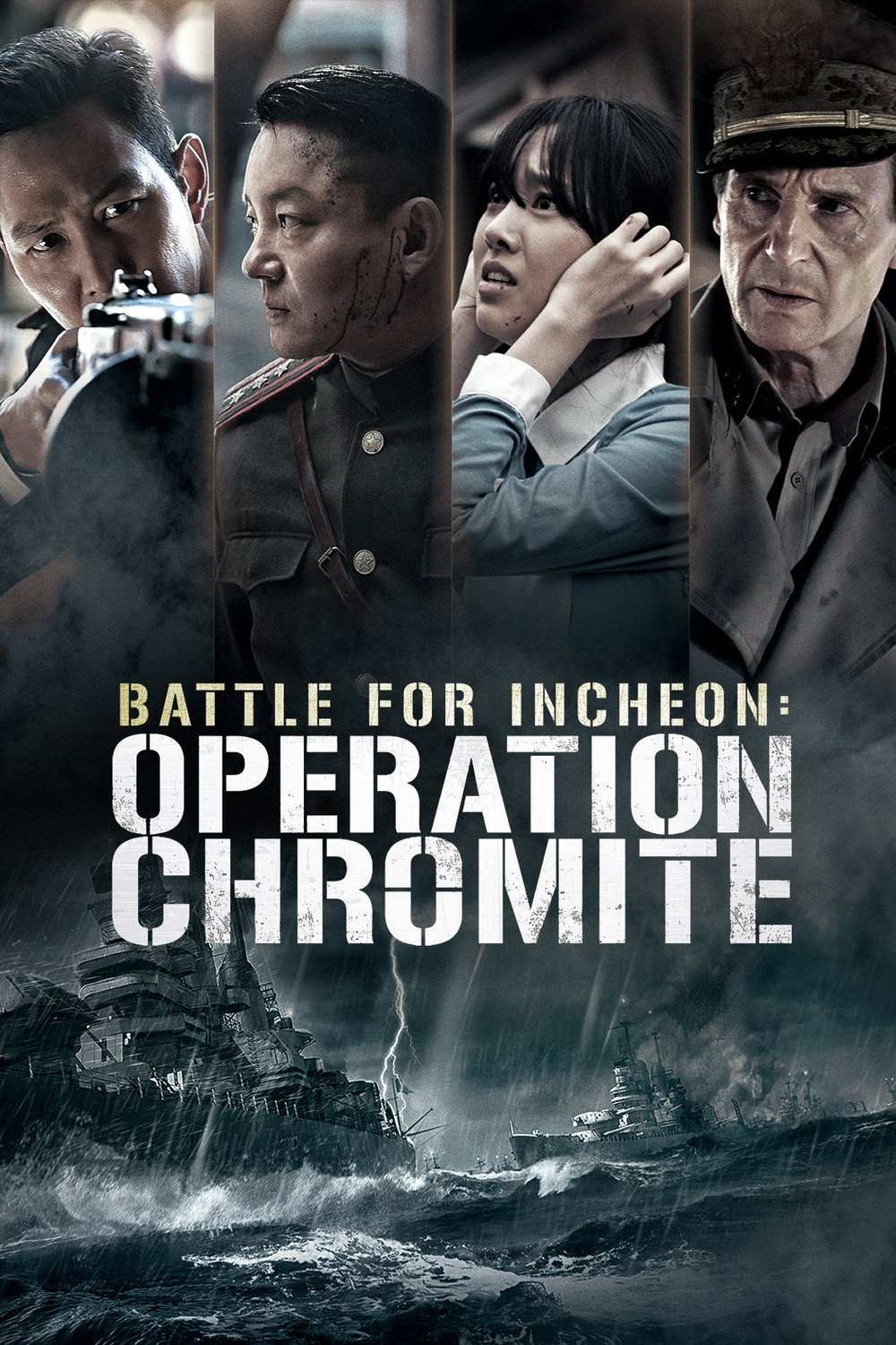 Poster chính thức của phim Phim Lịch Sử, Phim Tâm Lý "Nhiệm Vụ Tối Mật" (Operation Chromite - 2016), với sự tham gia của diễn viên Lee Jung-jae và Liam Neeson.