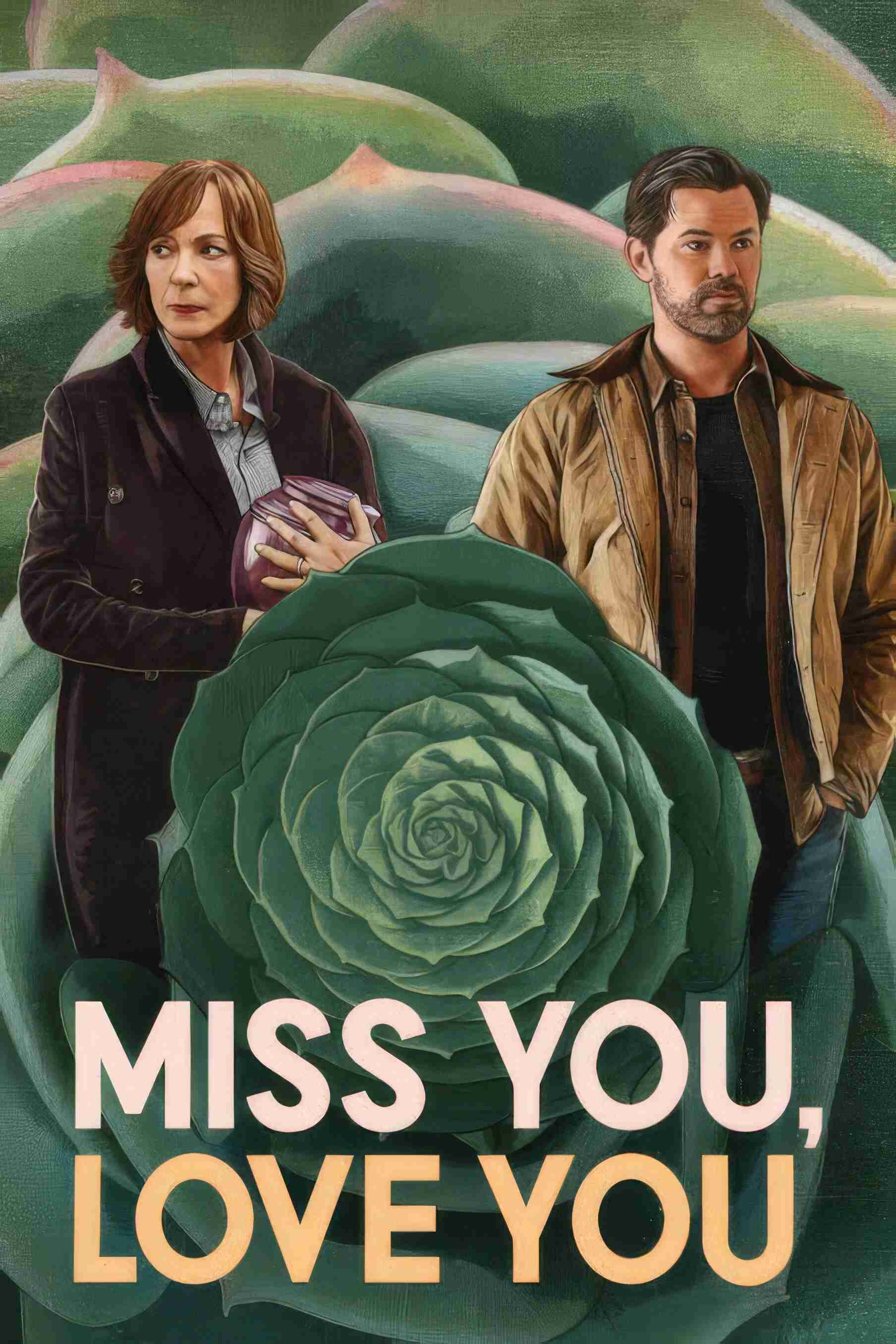Poster chính thức của phim Phim Tâm Lý "Nhớ em, yêu em" (Miss You, Love You - 2026), với sự tham gia của diễn viên Allison Janney và Andrew Rannells.