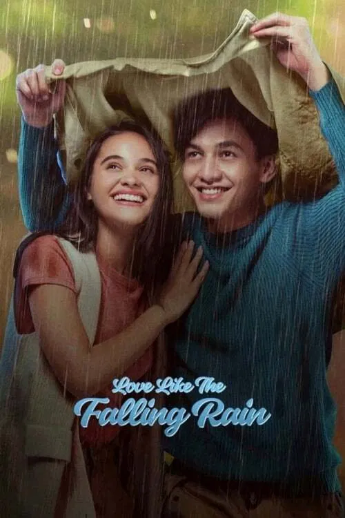 Poster chính thức của phim Phim Tâm Lý, Phim Tình Cảm "Như cơn mưa rơi trên mặt đất" (Love Like the Falling Rain - 2020), với sự tham gia của diễn viên Jefri Nichol và Aurora Ribero.